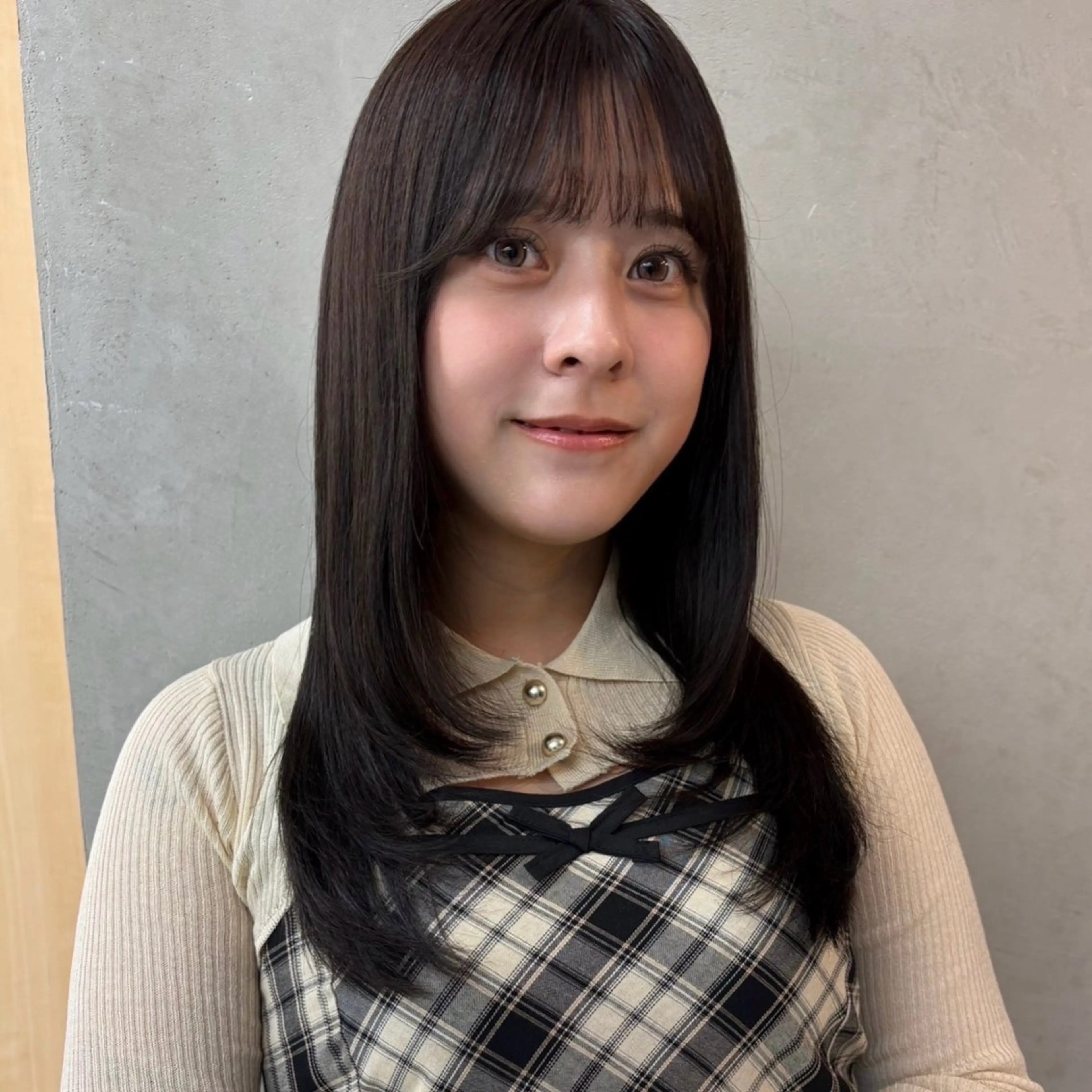 セミロング カット ヘアカラー 韓国レイヤー/暖色 カラー/KOTONEのヘアスタイル