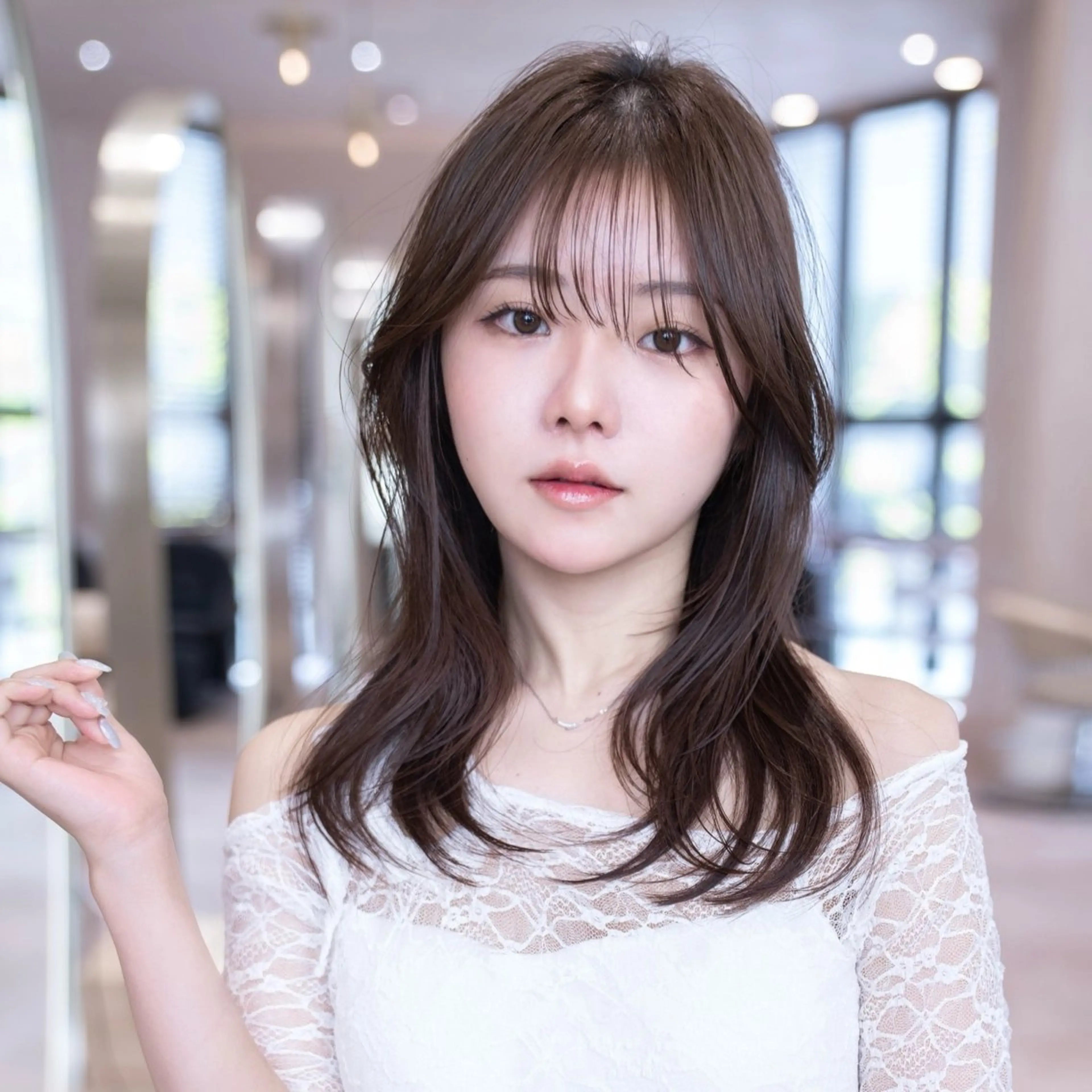 ミディアム カラー 透明感カラー ヘアカラー 渋谷/韓国レイヤー/ 艶カラー/nanoのヘアスタイル