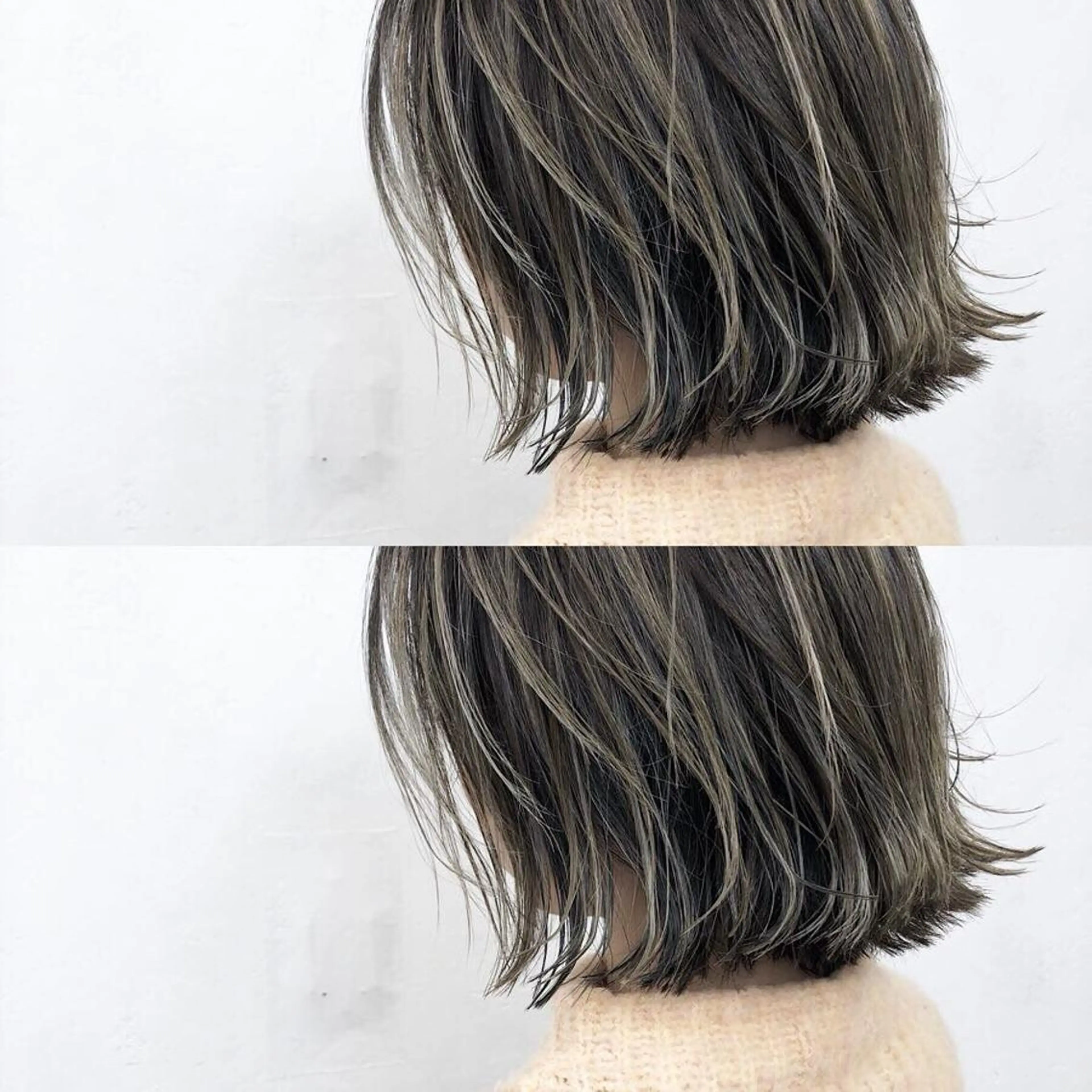 ミディアム カラー ハイライトカラー ハイライト ヘアカラー トリートメント ブリーチカラーレイヤ ーカット🦋annaのヘアスタイル