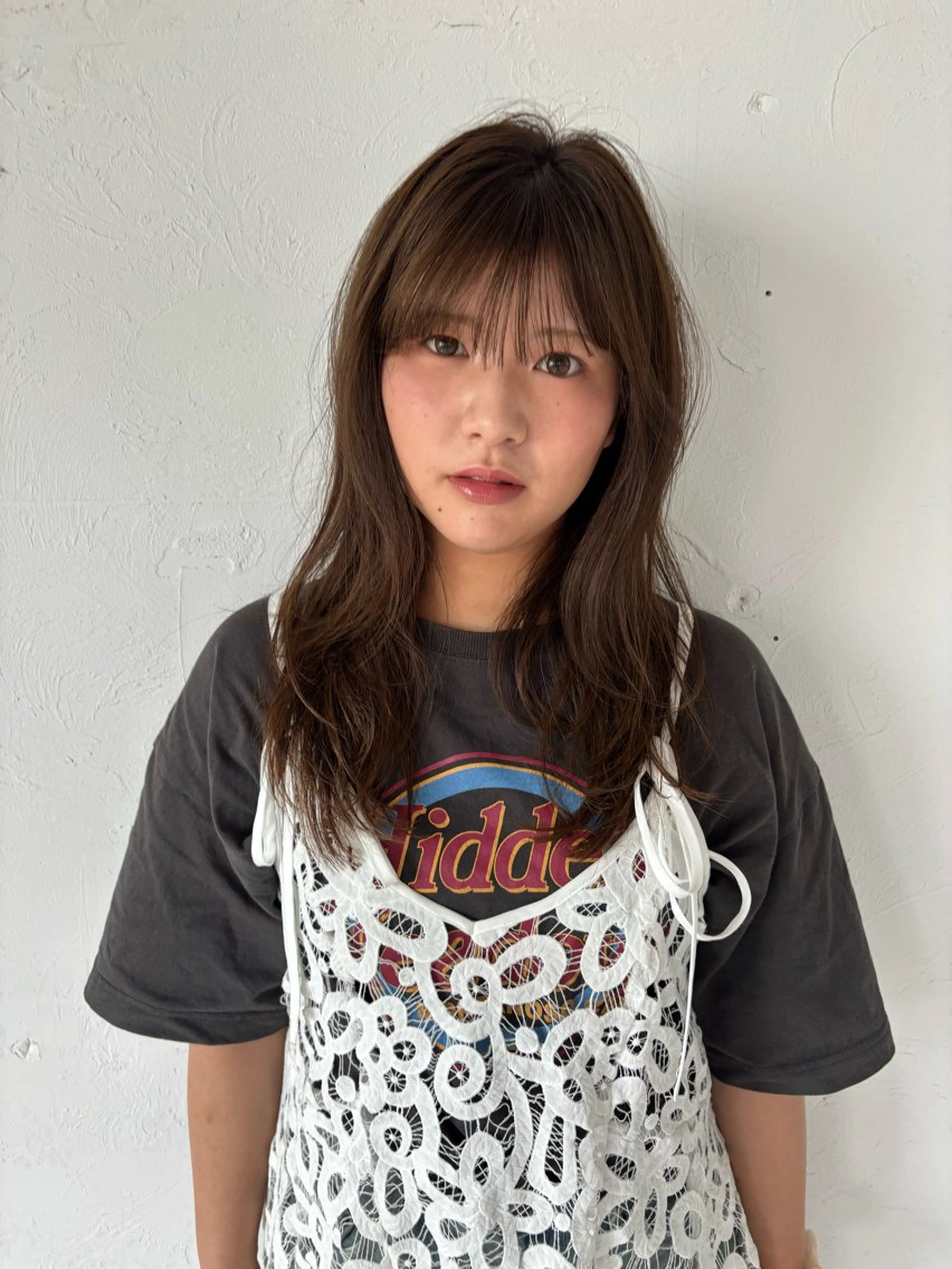 セミロング カラー 髪質改善/暗髪カラー ヘアアレンジ/ｽﾐﾚのヘアスタイル