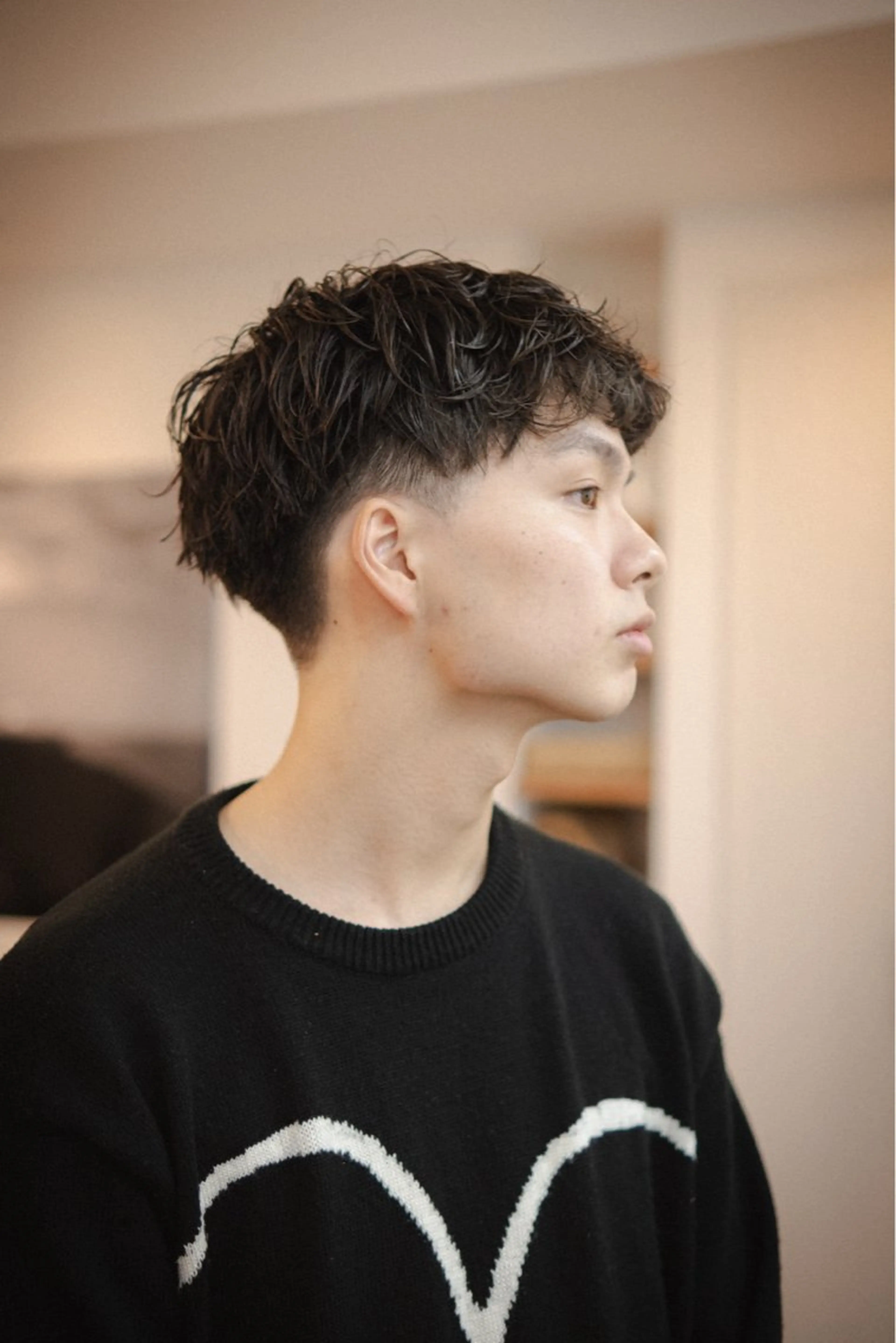 ショート メンズ カット パーマ CHIBA/マンツー マン/艶髪と透け感のヘアスタイル