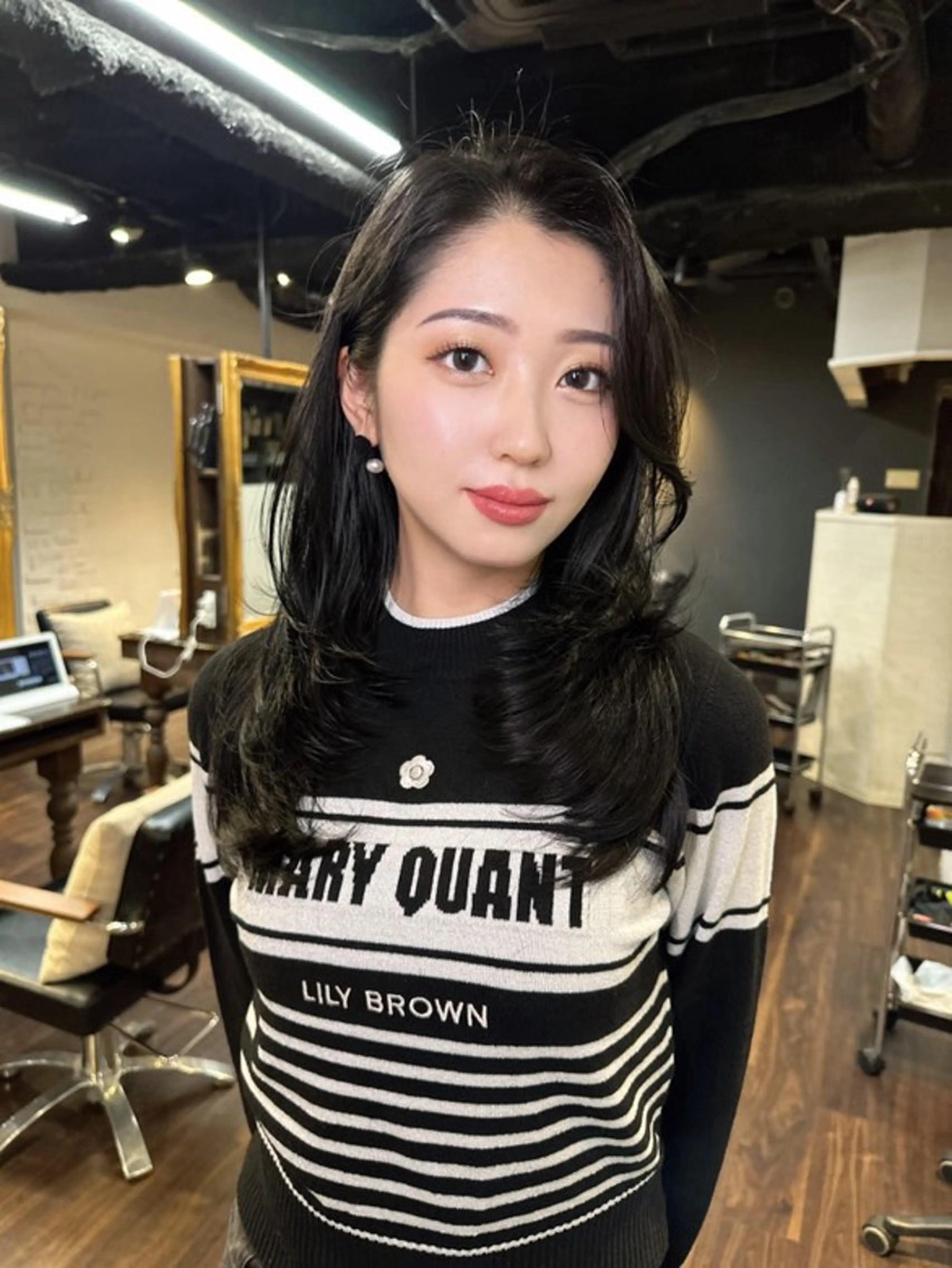 ロング カラー 髪質改善 韓国風ヘア レイヤーカット トリートメント ワンホンヘア ワンホンヘア ケラチン/Kaitoのヘアスタイル