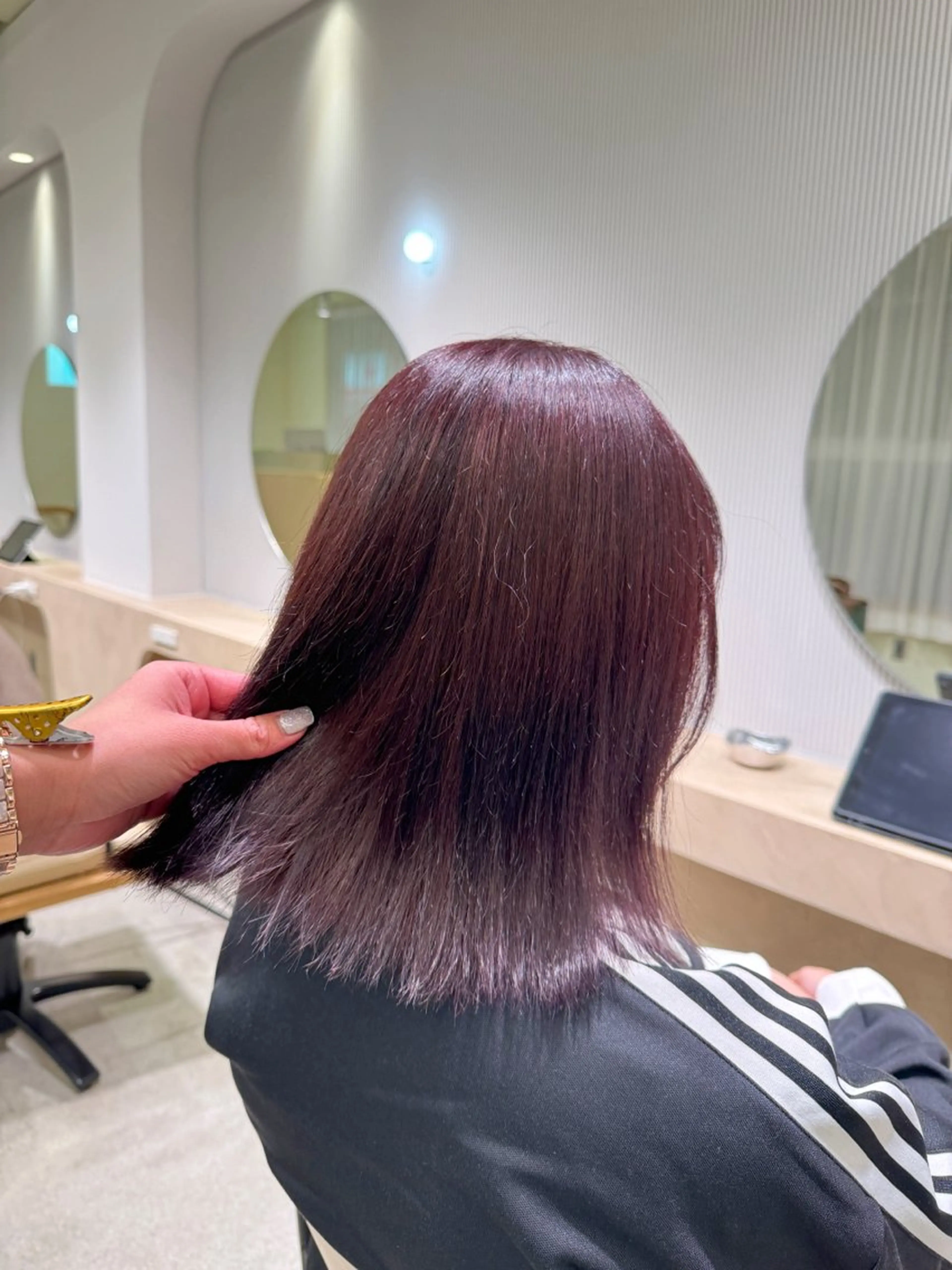 カラー ブリーチ ulu名古屋栄所属・落合しほ/韓国ヘア/ 髪質改善/縮毛矯正のヘアスタイル