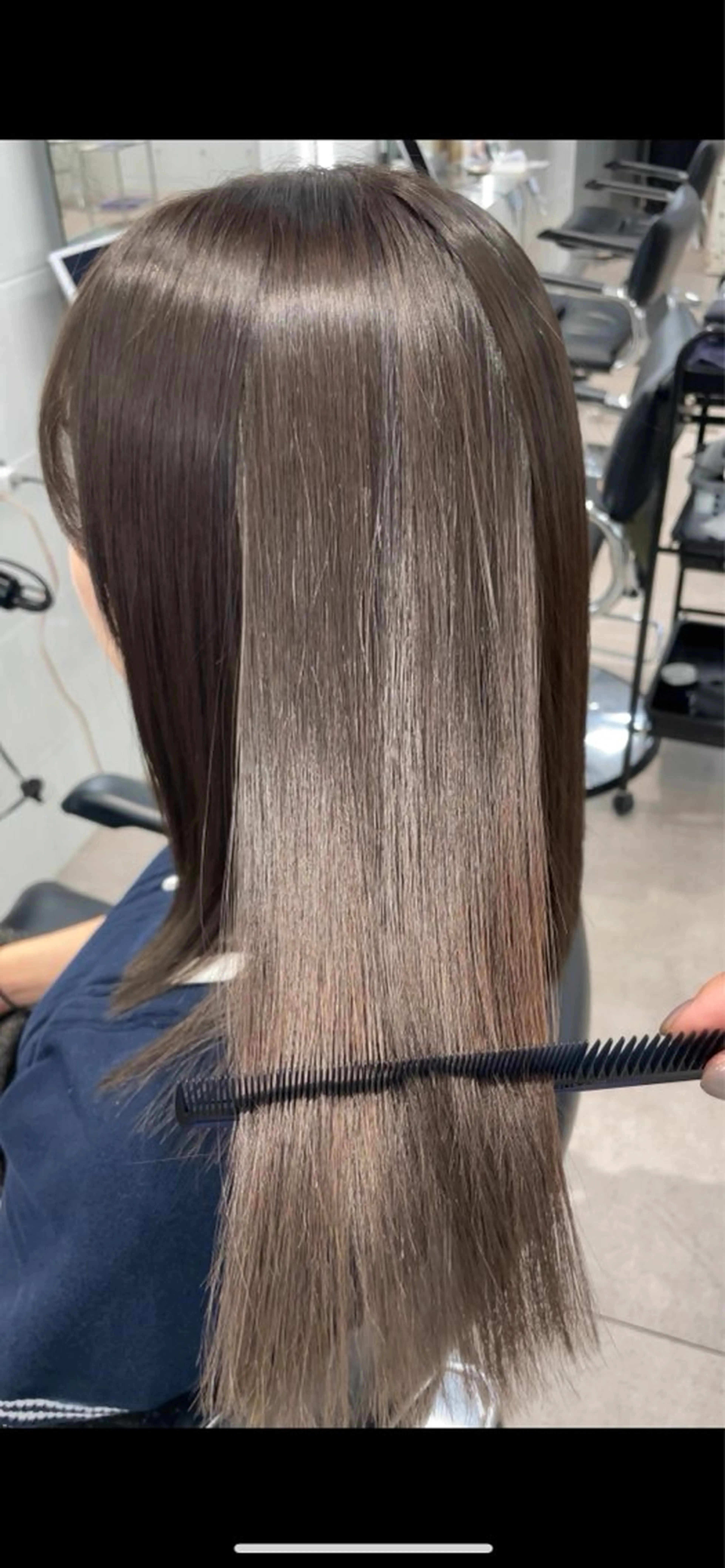 ロング カラー パーマ ベージュカラー ケアカラー オリーブベージュ 髪質改善 縮毛矯正 ヘアカラー 縮毛矯正 表参道/ハイライト バレイヤージュのヘアスタイル