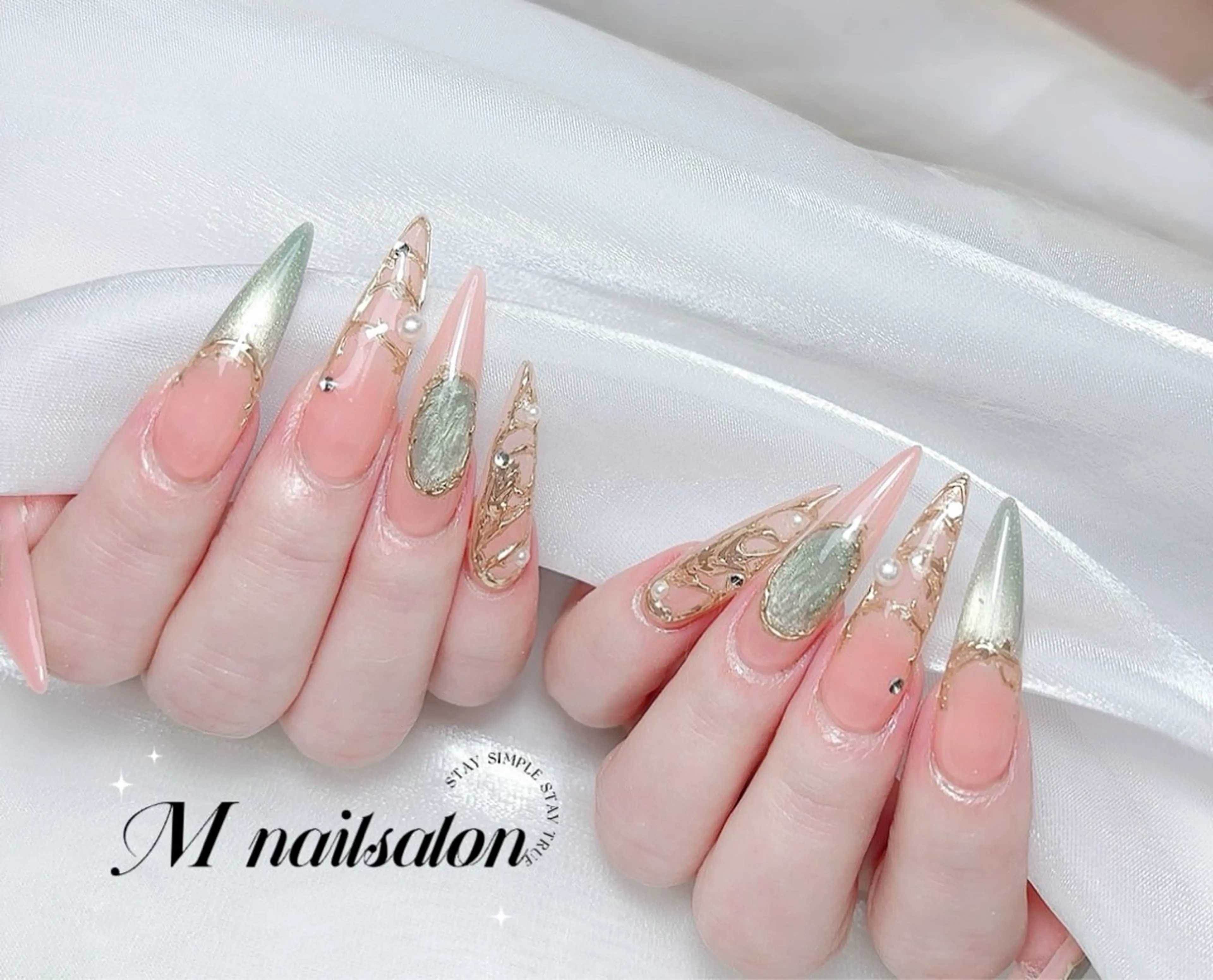 ネイル ハンドネイル M🌷nail 長さだし専門店のネイルデザイン