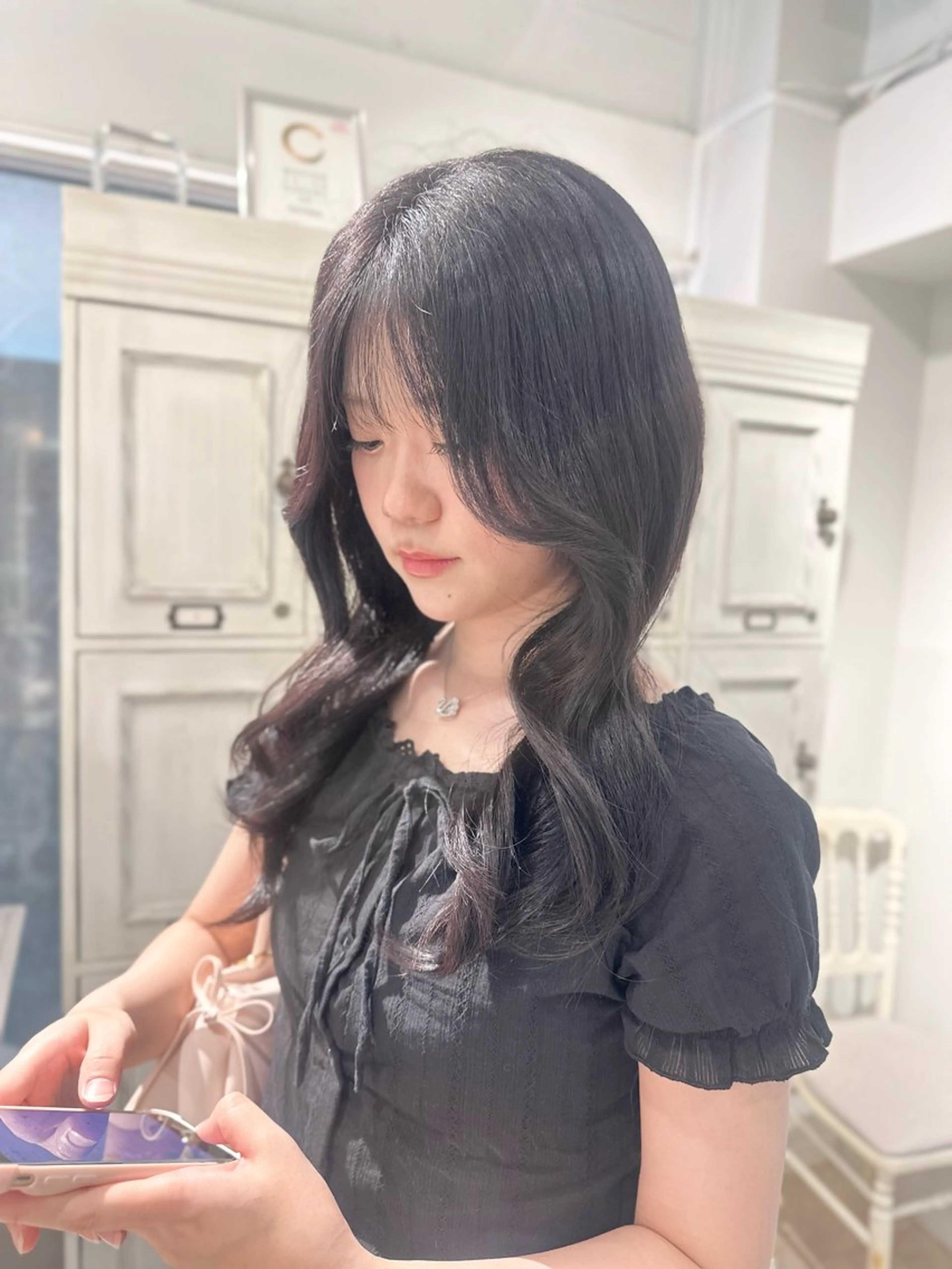 ロング カラー ラベンダーカラー レイヤーカット カット ヘアカラー 透明感/レイヤー/ 姫カット Fukuのヘアスタイル