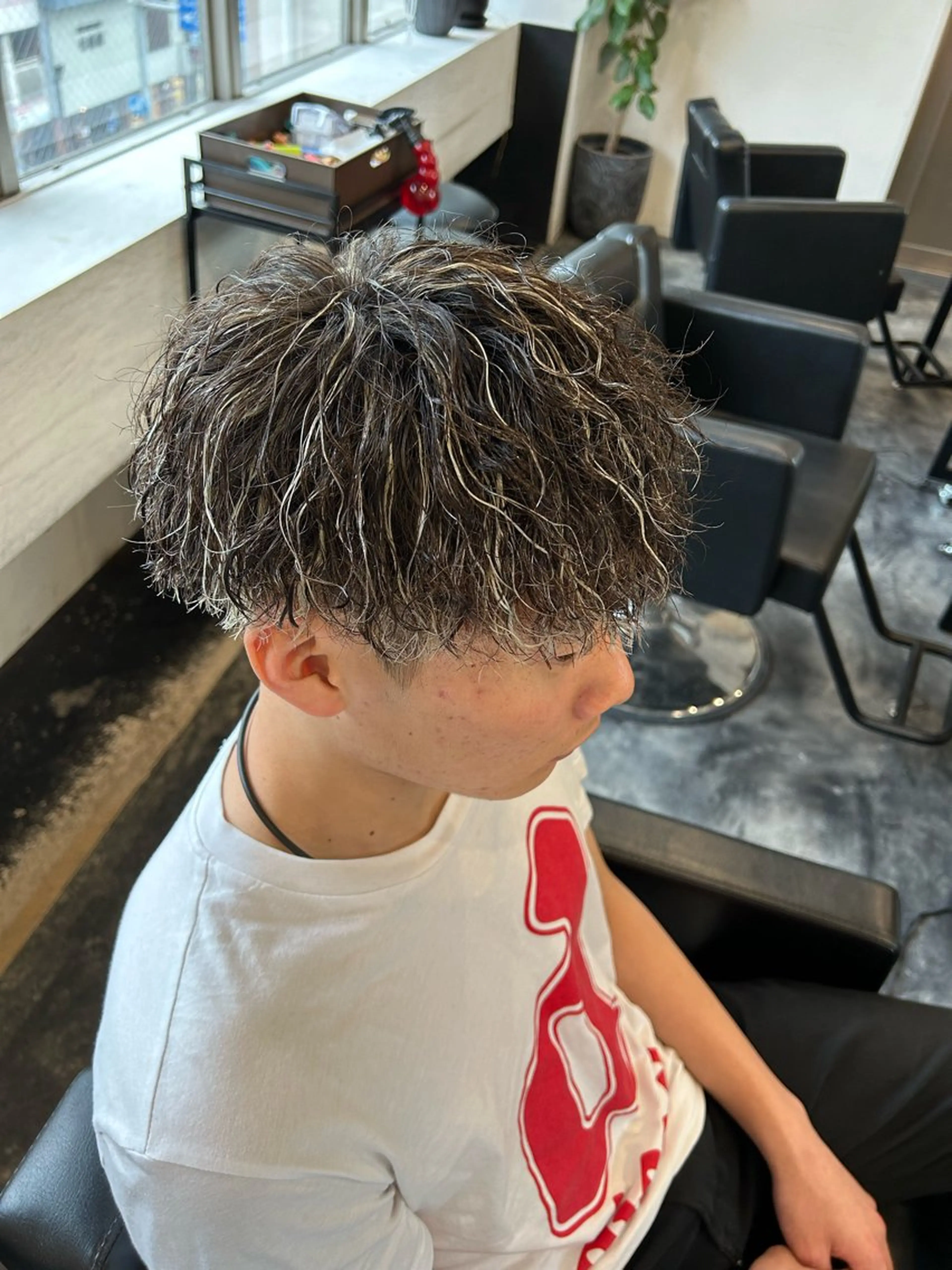 ショート カラー パーマ メンズ カット ヘアカラー パーマ B TECH by Zen【ビーテックバイゼン】所属・メンズパーマ/京都駅 /メンズ/奥村航平のヘアスタイル