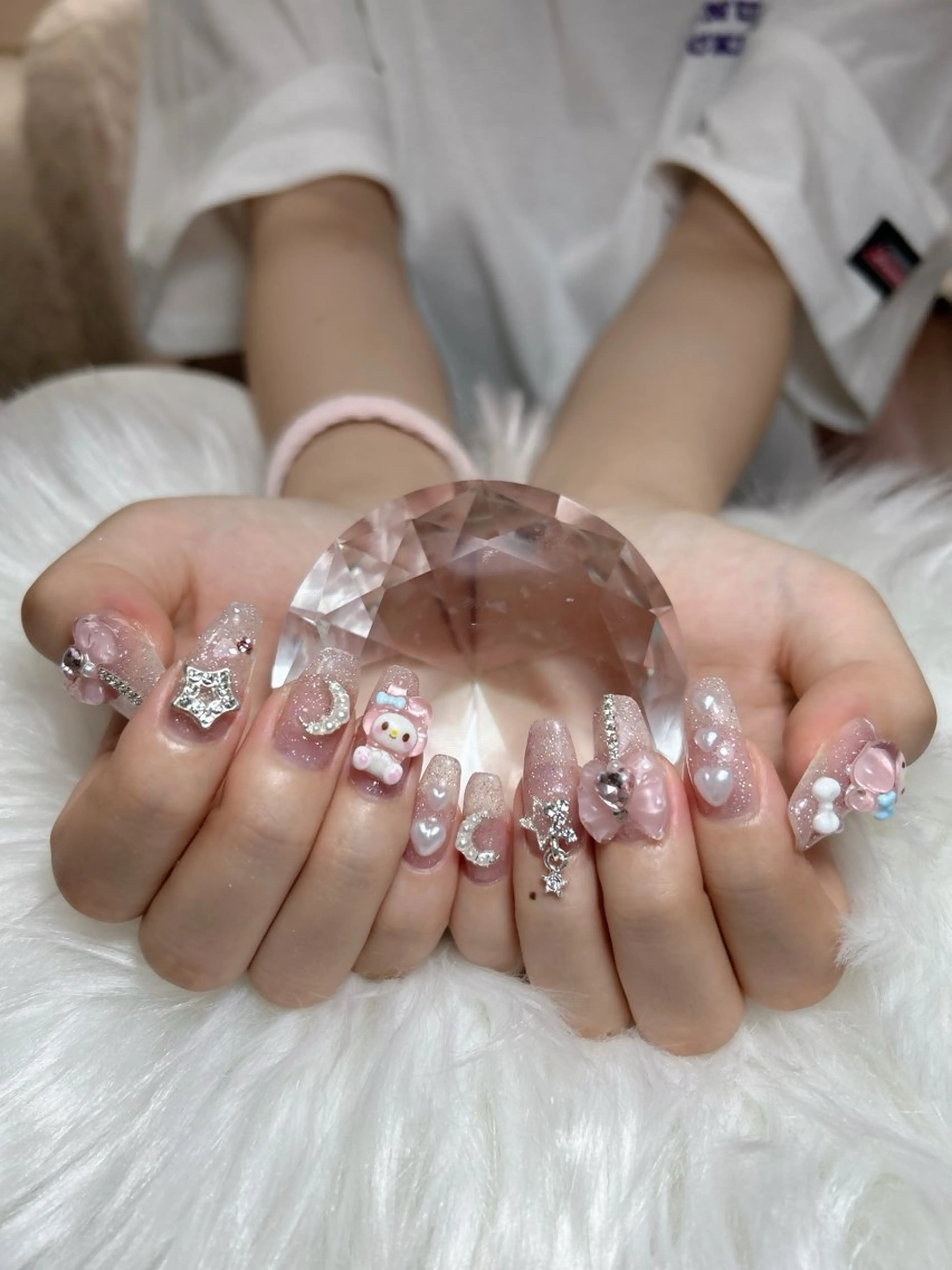 ネイル アートネイル オーロラネイル チークネイル 長さ出し フットネイル Chan nailsのネイルデザイン