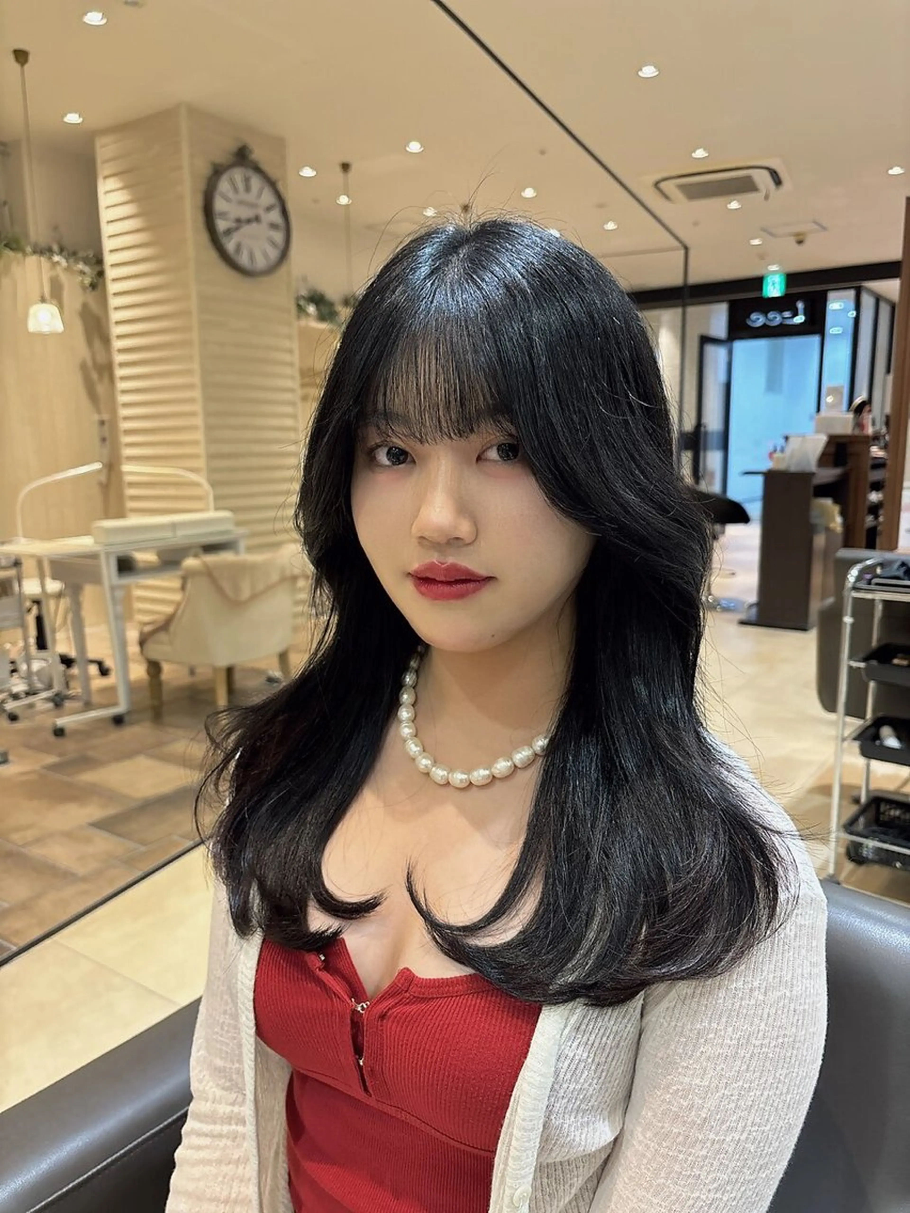 ミディアム カット トリートメント Maison髪質改善 レイヤー/三宮のヘアスタイル