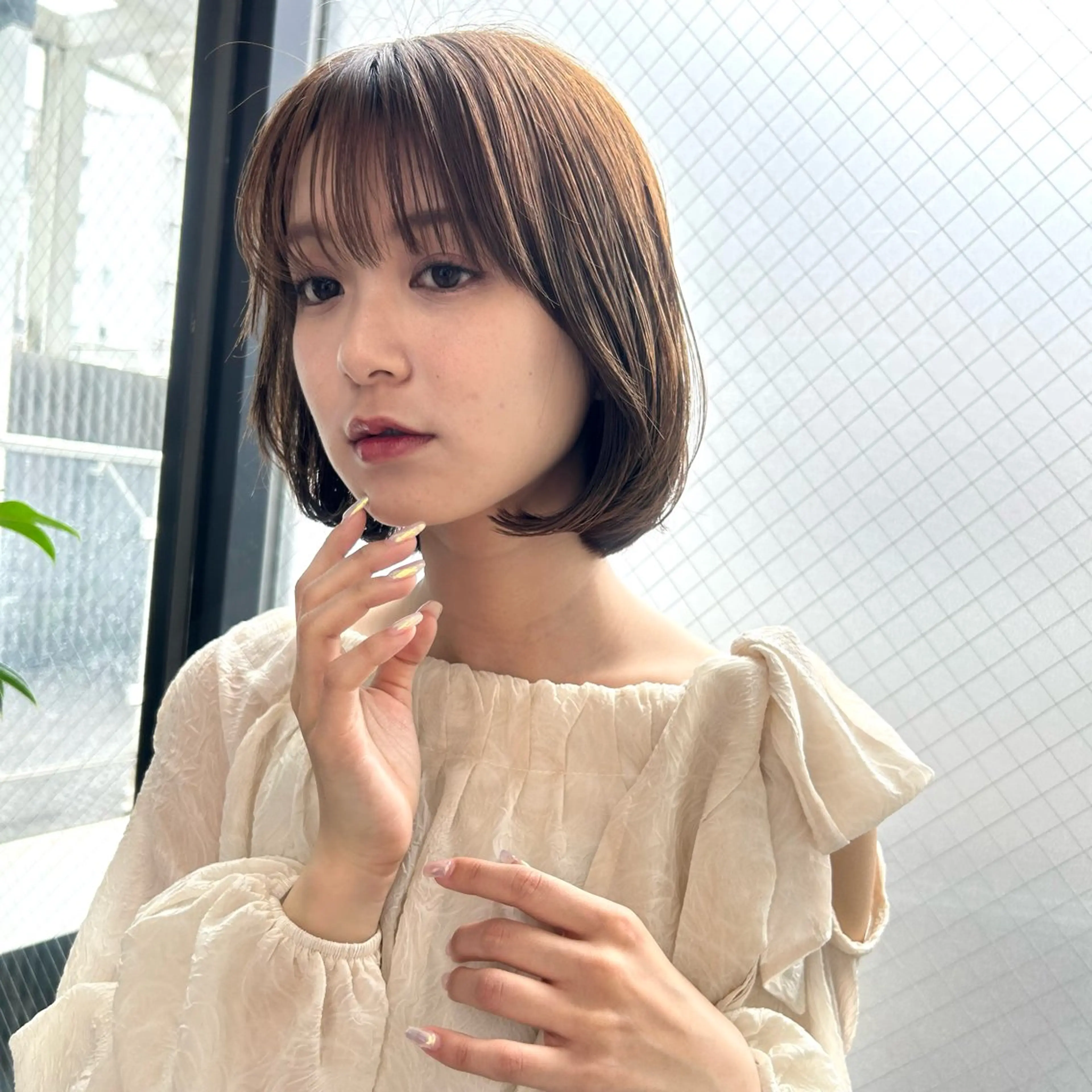 ミディアム カラー 透明感カラー ボブ タンバルモリ ボブ/くびれボブ/ 髪質改善/Ru-kaのヘアスタイル