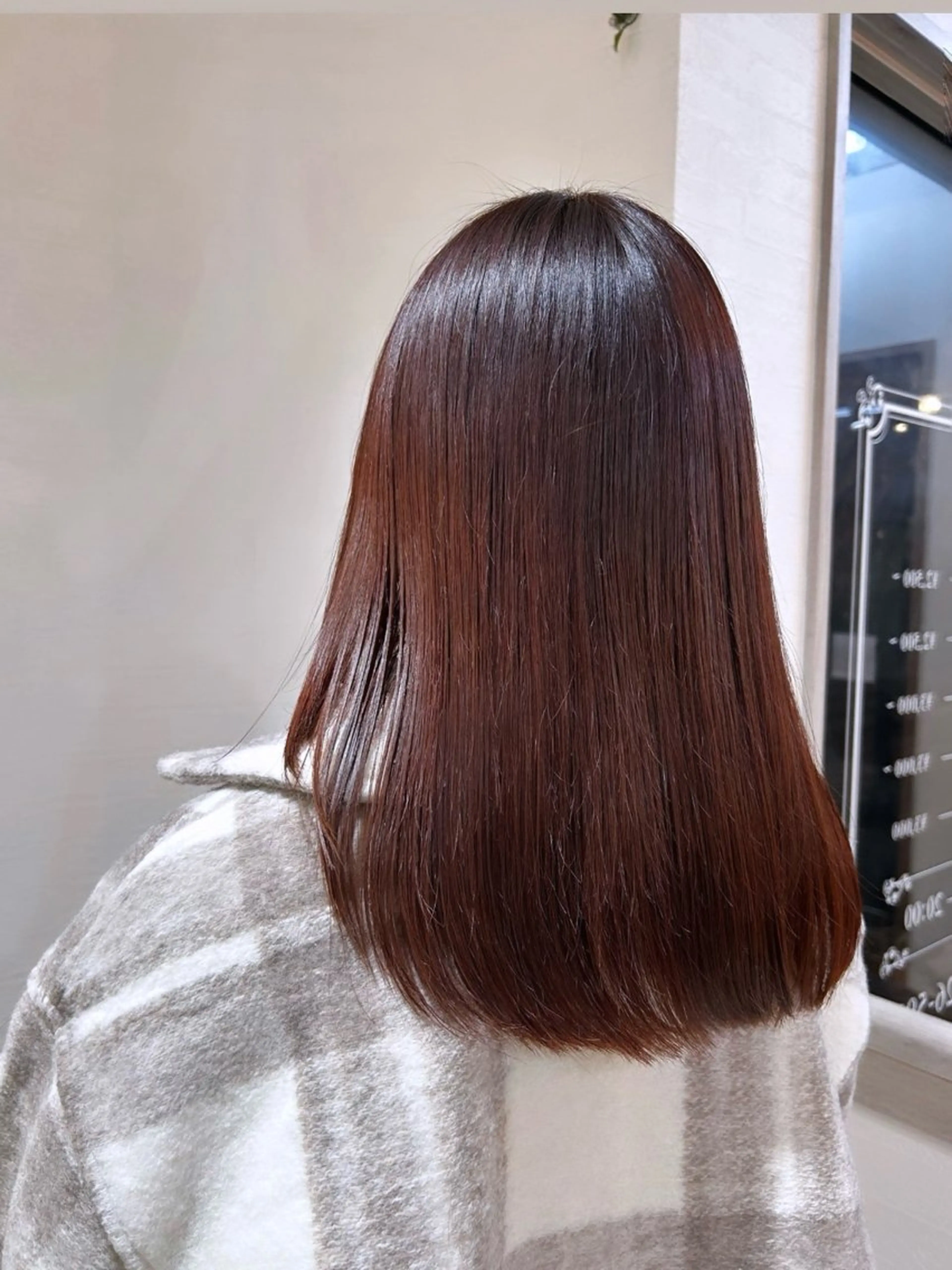 セミロング カラー ヘアアレンジ ブラウンカラー オレンジ オレンジブラウン 艶髪/髪質改善/ 松村きさらのヘアスタイル