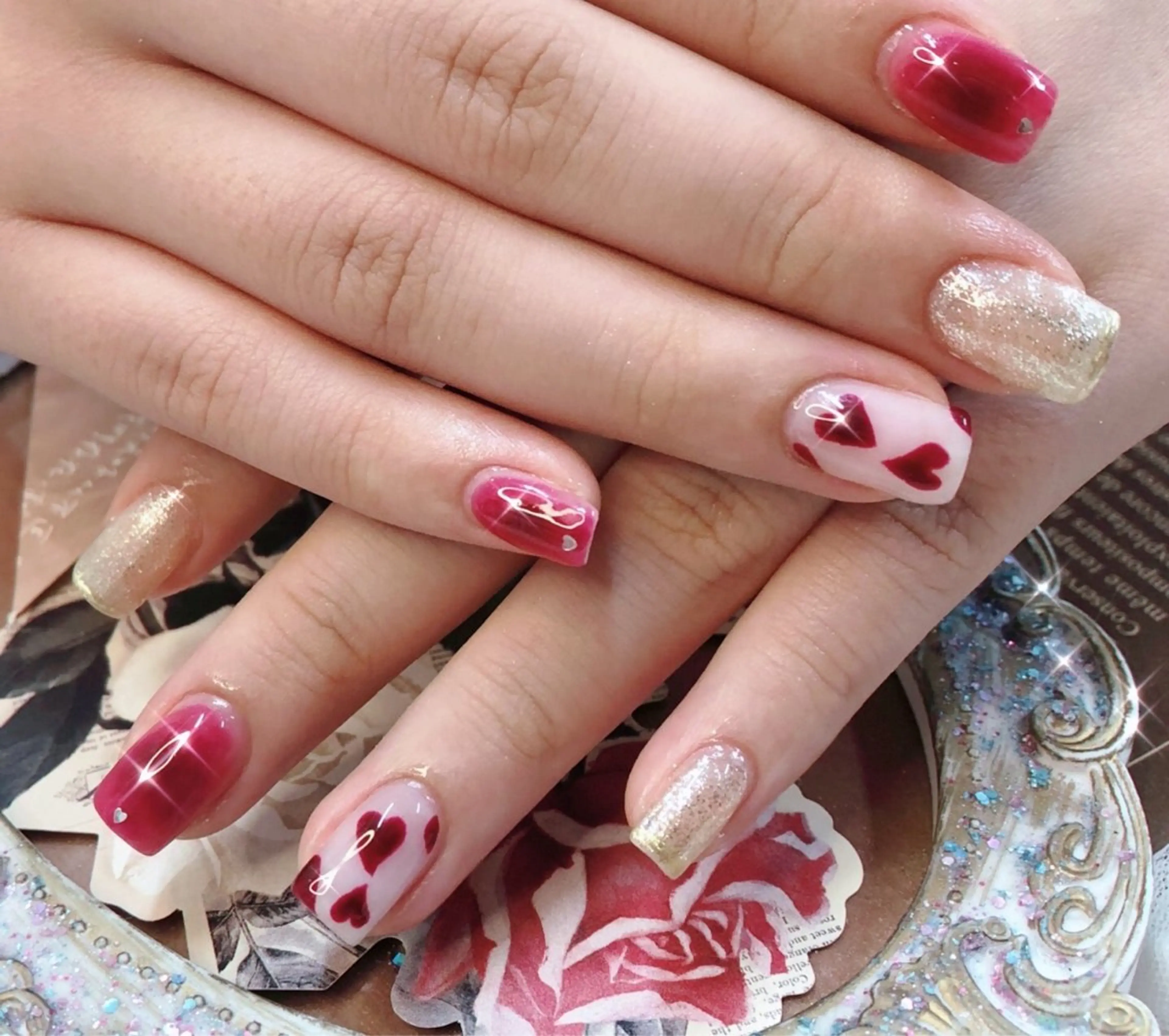 ネイル フットネイル ゴールド マグネットネイル ミラーネイル 持ち込み ハンドネイル ハンドケア 大門浜松町 ネイルのネイルデザイン