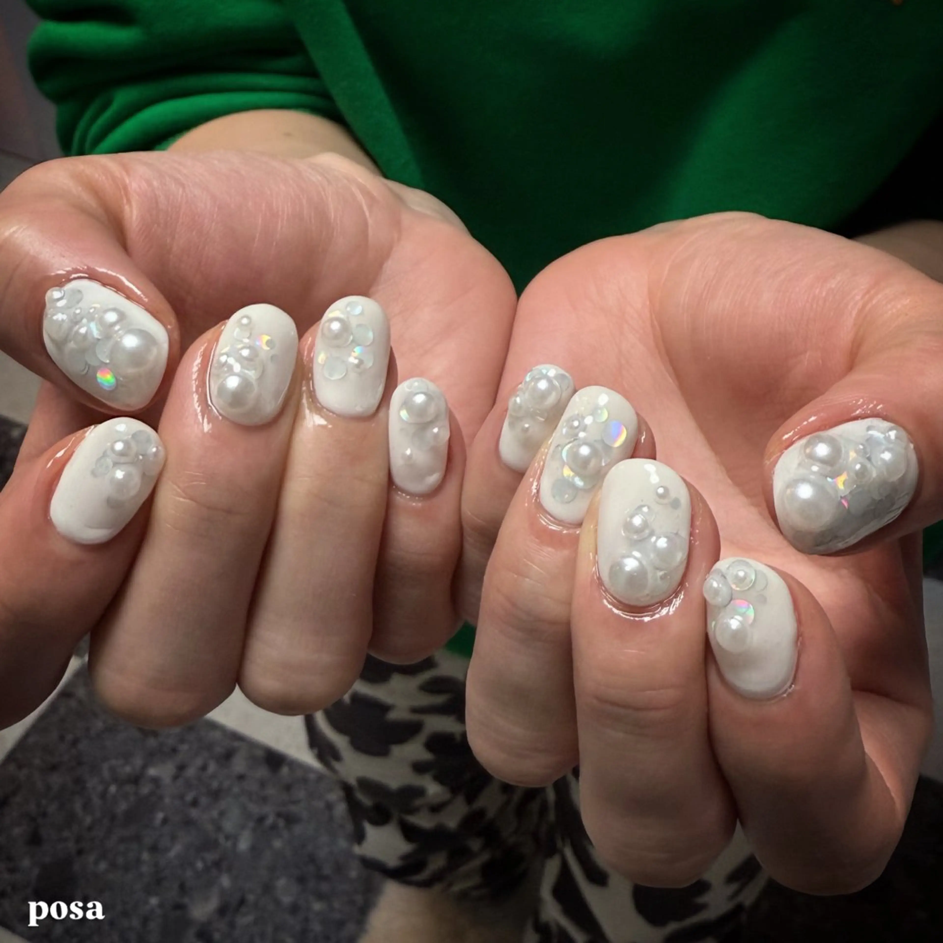 ネイル シンプルネイル 冬ネイル ハンドネイル posa nail モエミのネイルデザイン