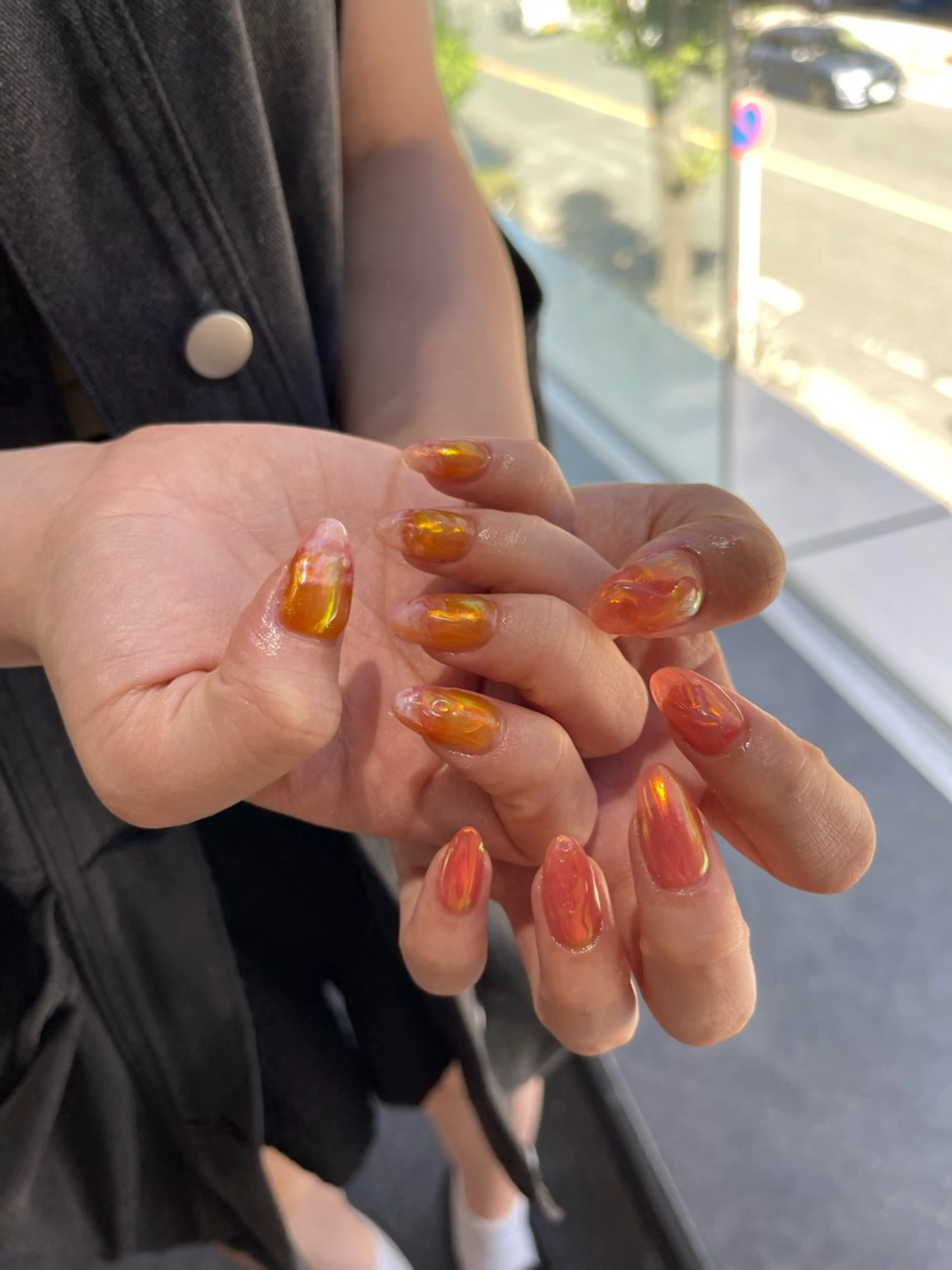 ネイル フレンチネイル マグネットネイル ニュアンスネイル ワンカラーネイル ハンドネイル GRANDE大須 Cecil💜のネイルデザイン