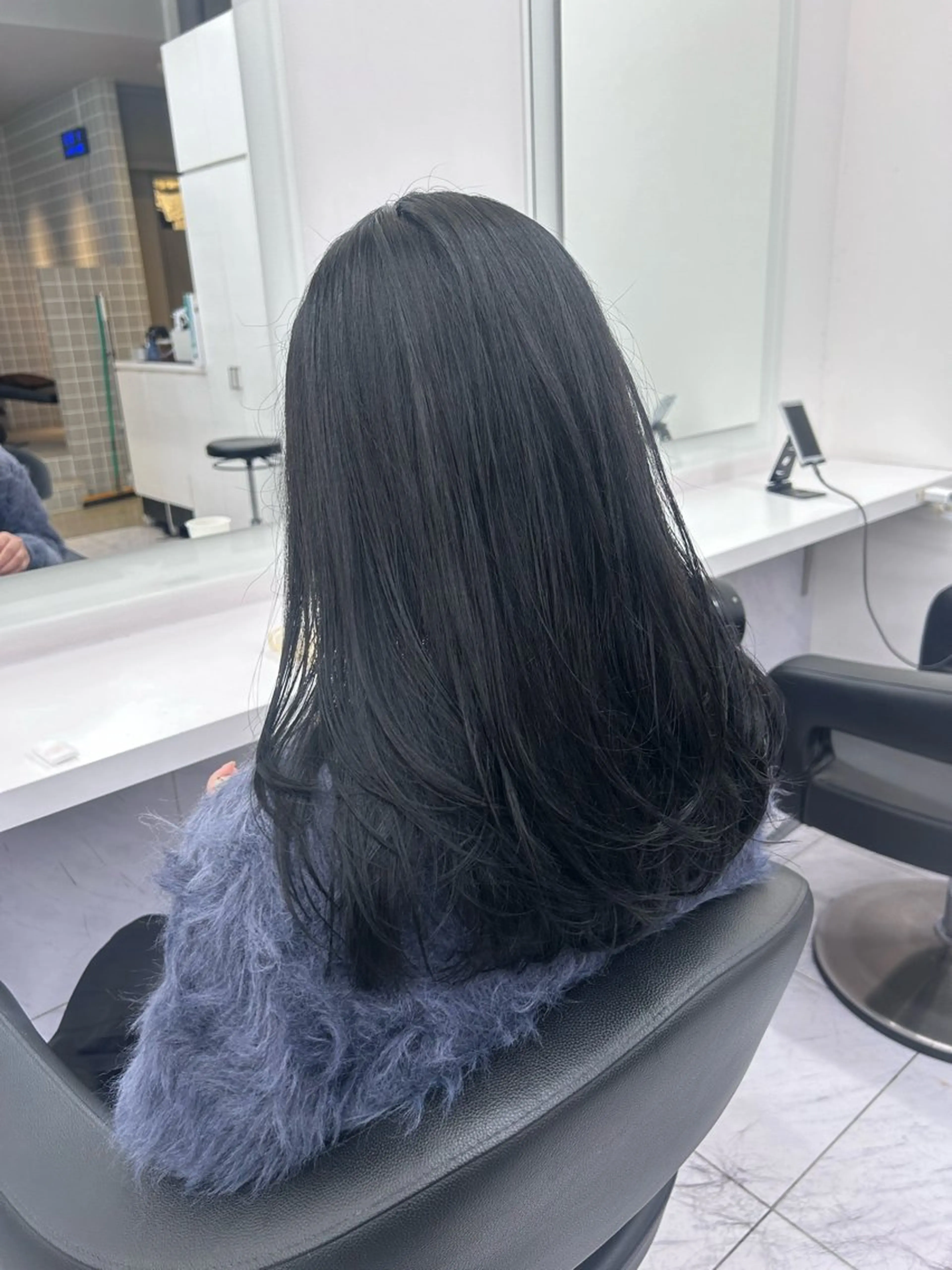 ロング カラー パーマ ヘアアレンジ メンズ キッズ ブリーチなしカラー/ ブラウン/レイヤーのヘアスタイル