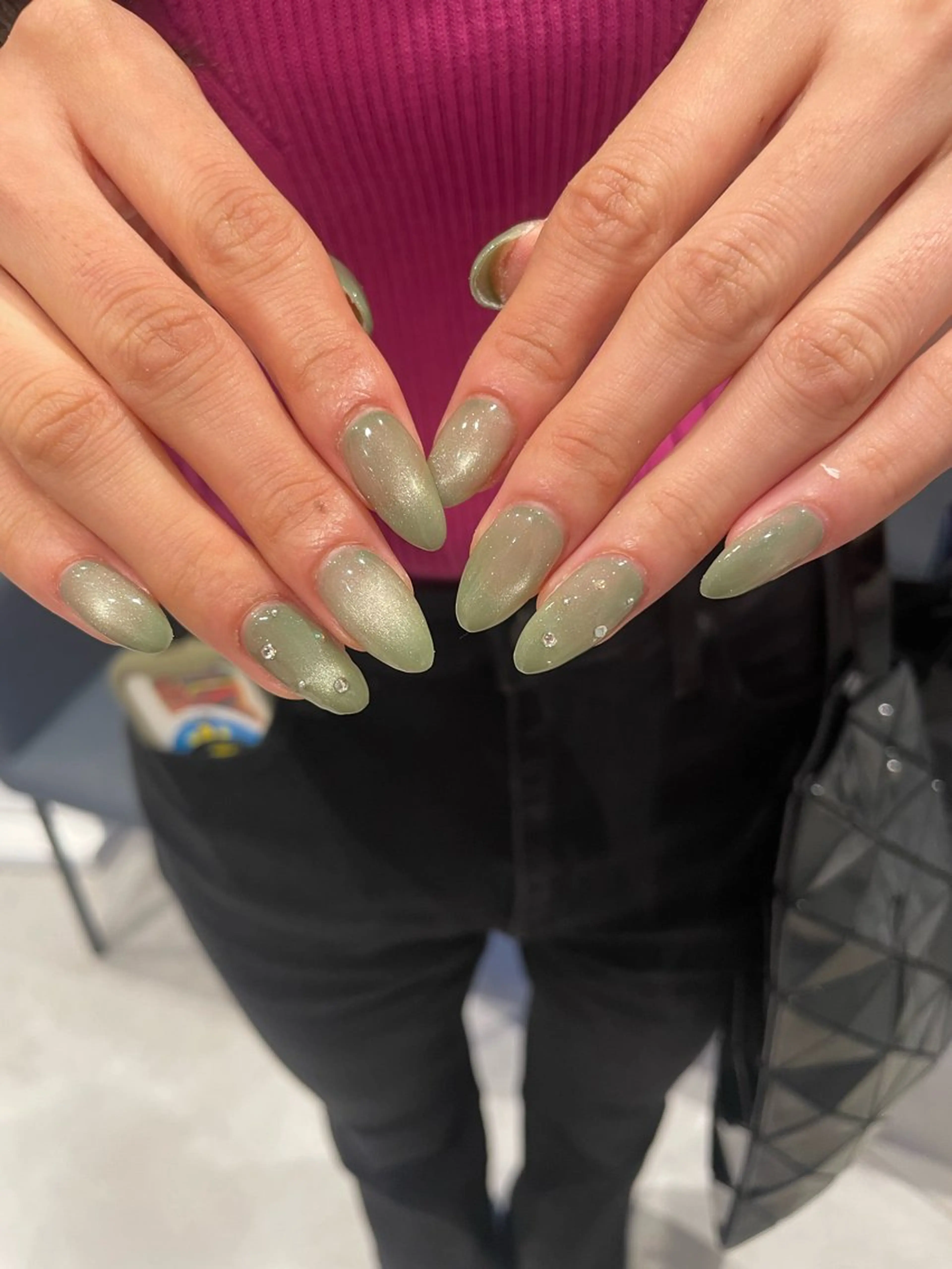 ネイル グリーン Richelle eyelash&nail二子玉川店所属・Richelle nail 二子玉川のネイルデザイン