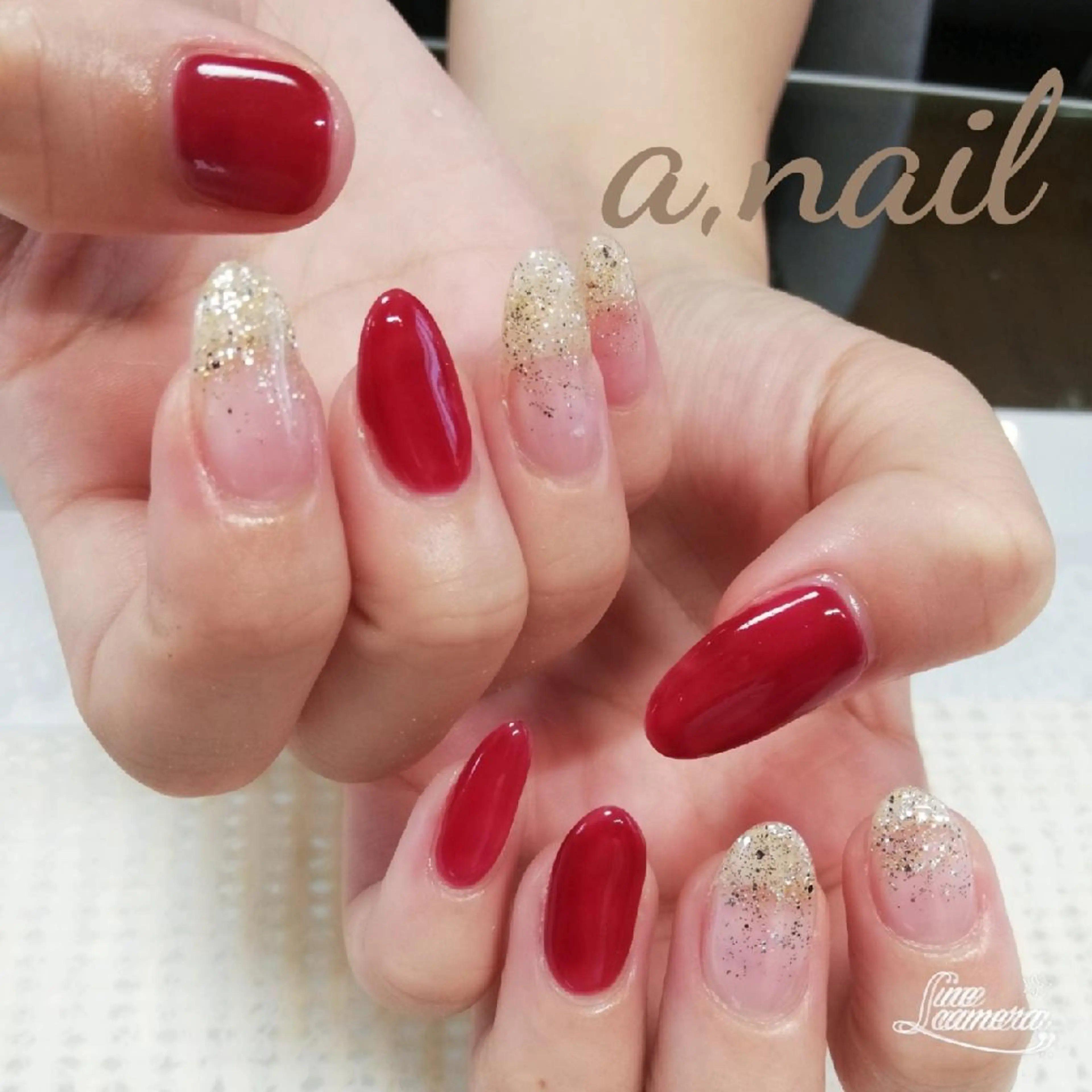 ネイル グラデーション キラキラネイル ラメ(グリッター) ラメグラデーション ワンカラーネイル ハンドネイル ネイルサロン エーネイルのネイルデザイン