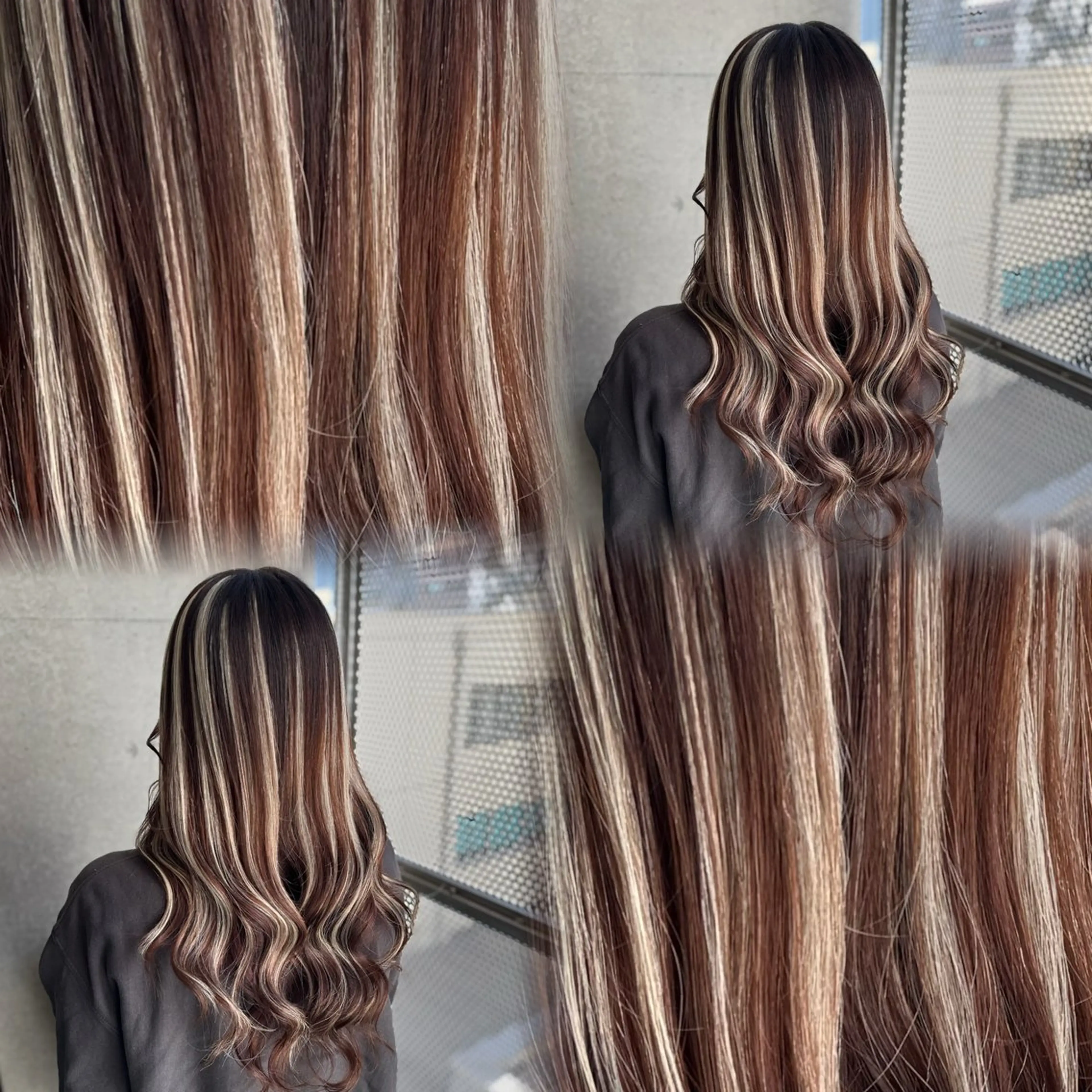 🩶【染めないハイライト】エクステ20枚の写真