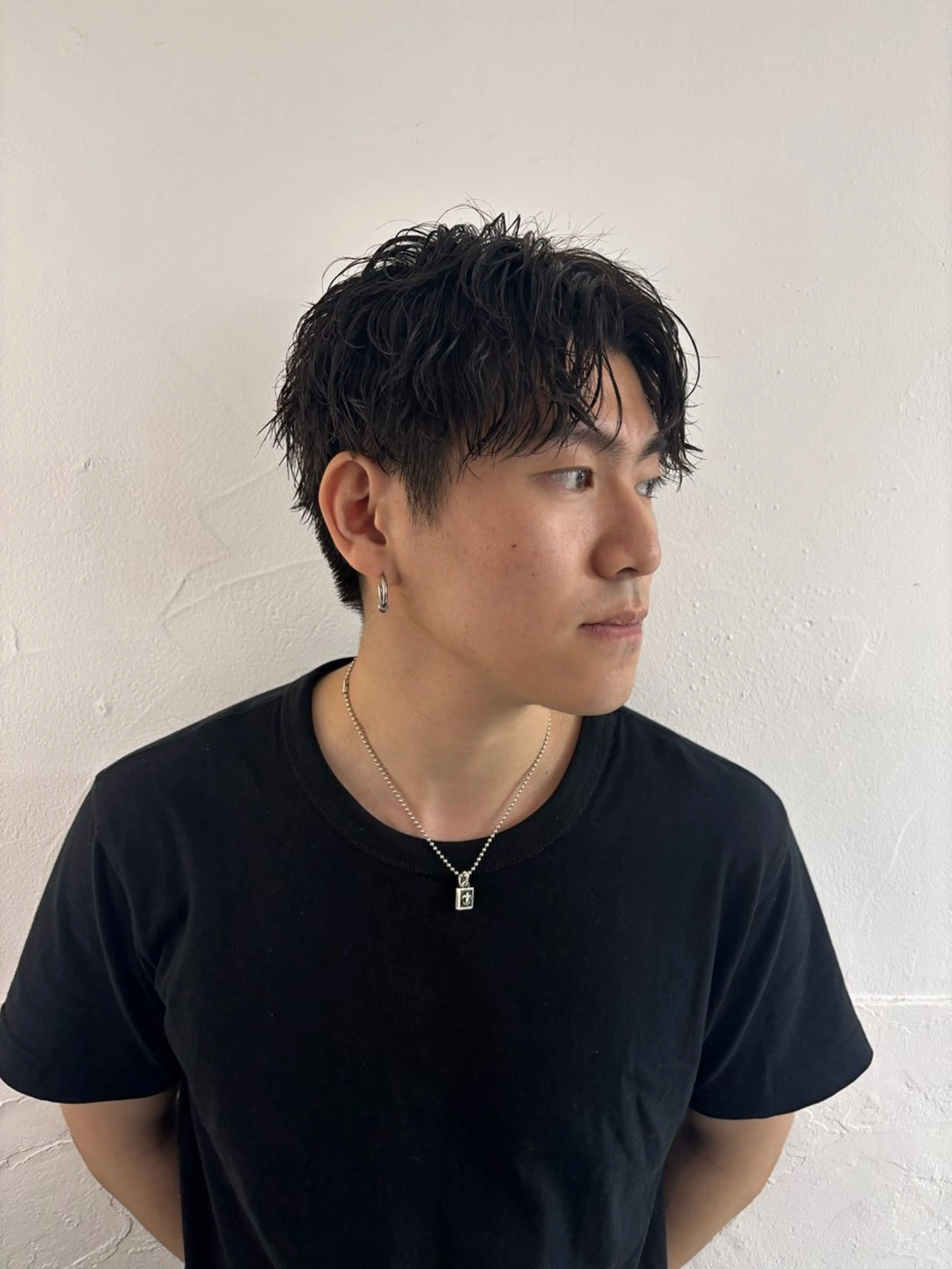 ミディアム メンズ ミディアムパーマ メンズパーマ パーマ 石崎 啓太のヘアスタイル