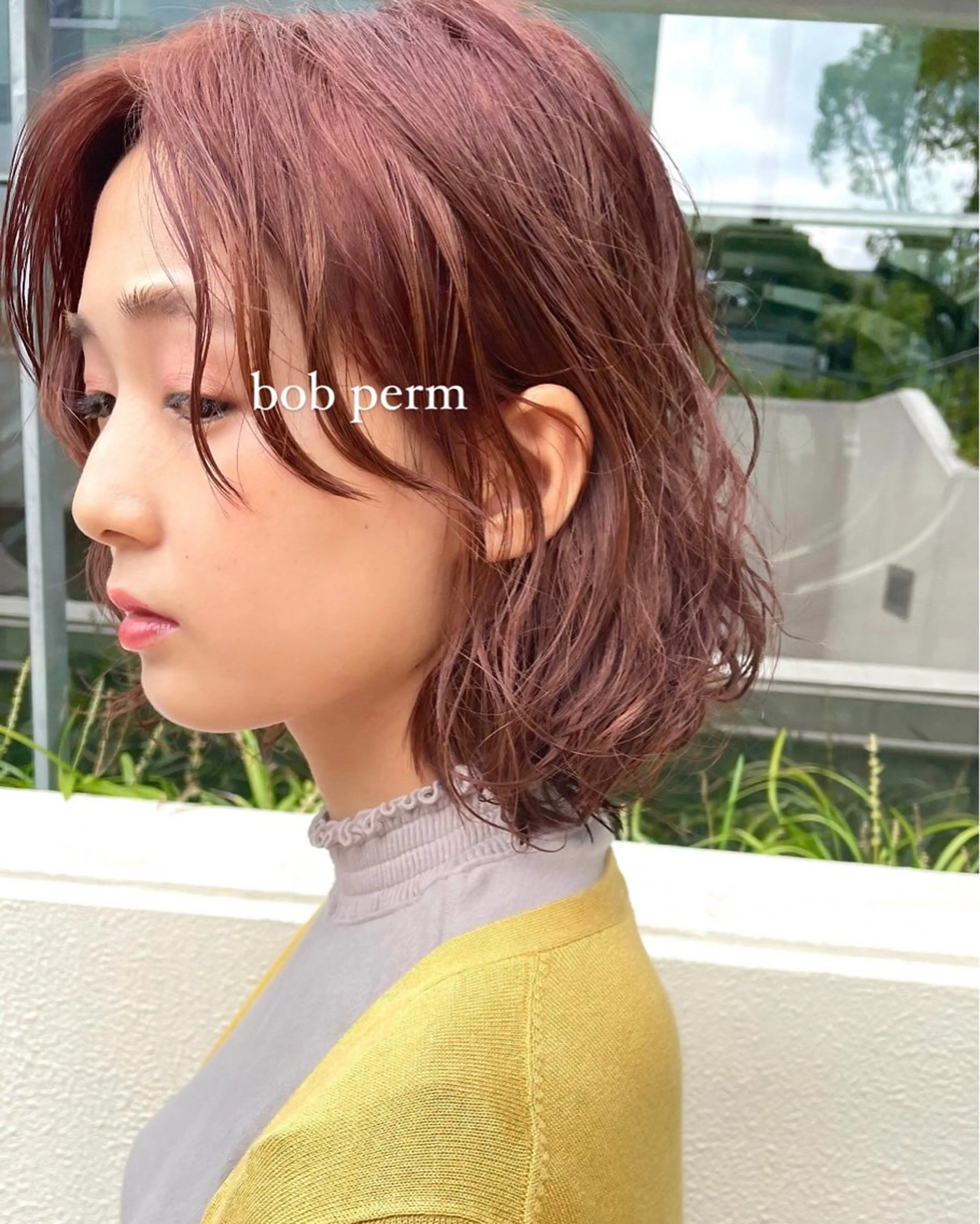 ミディアム カット パーマ トリートメント 大川 美優のヘアスタイル