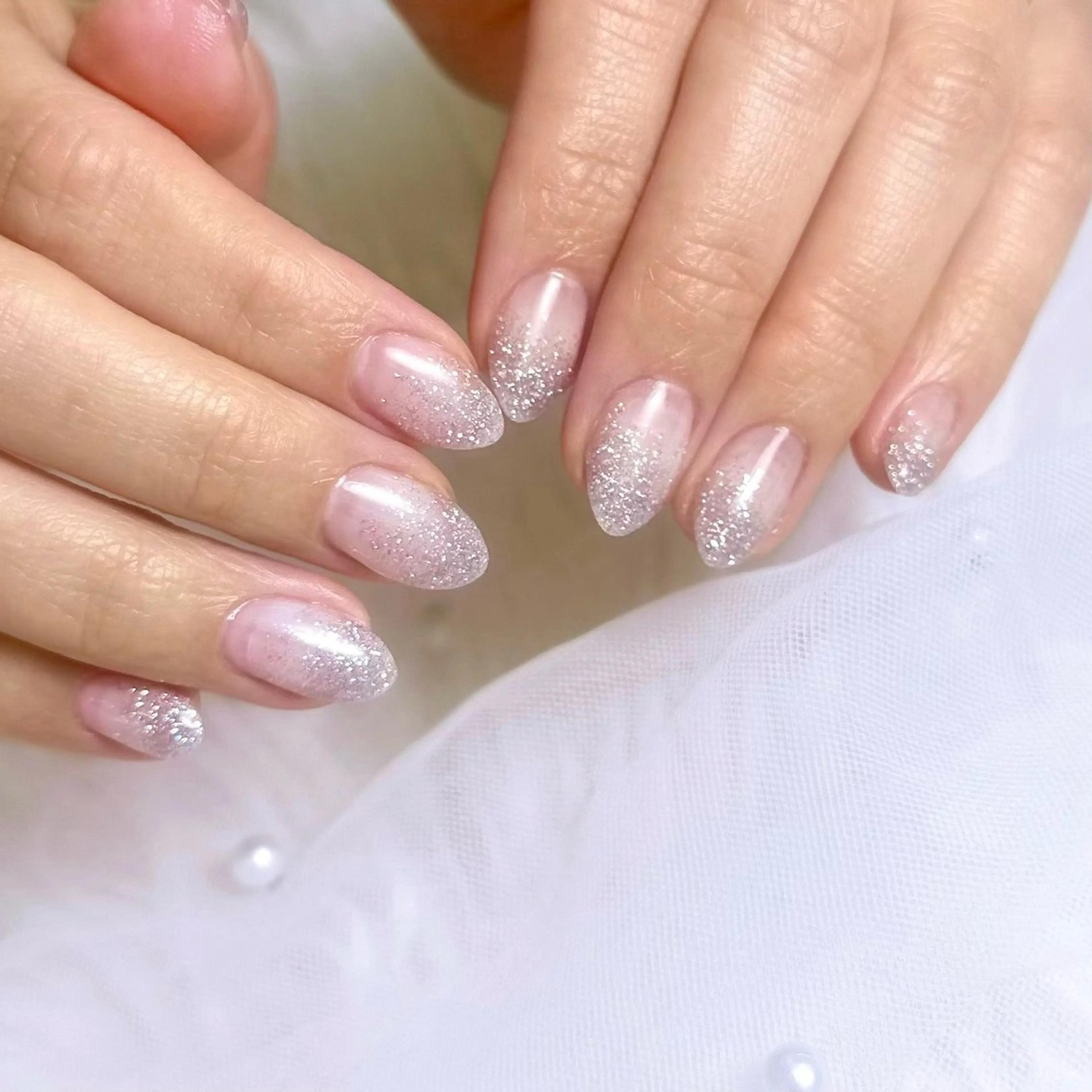 ネイル ラメ(グリッター) ラメグラデーション シンプルネイル ハンドネイル Monart moeのネイルデザイン