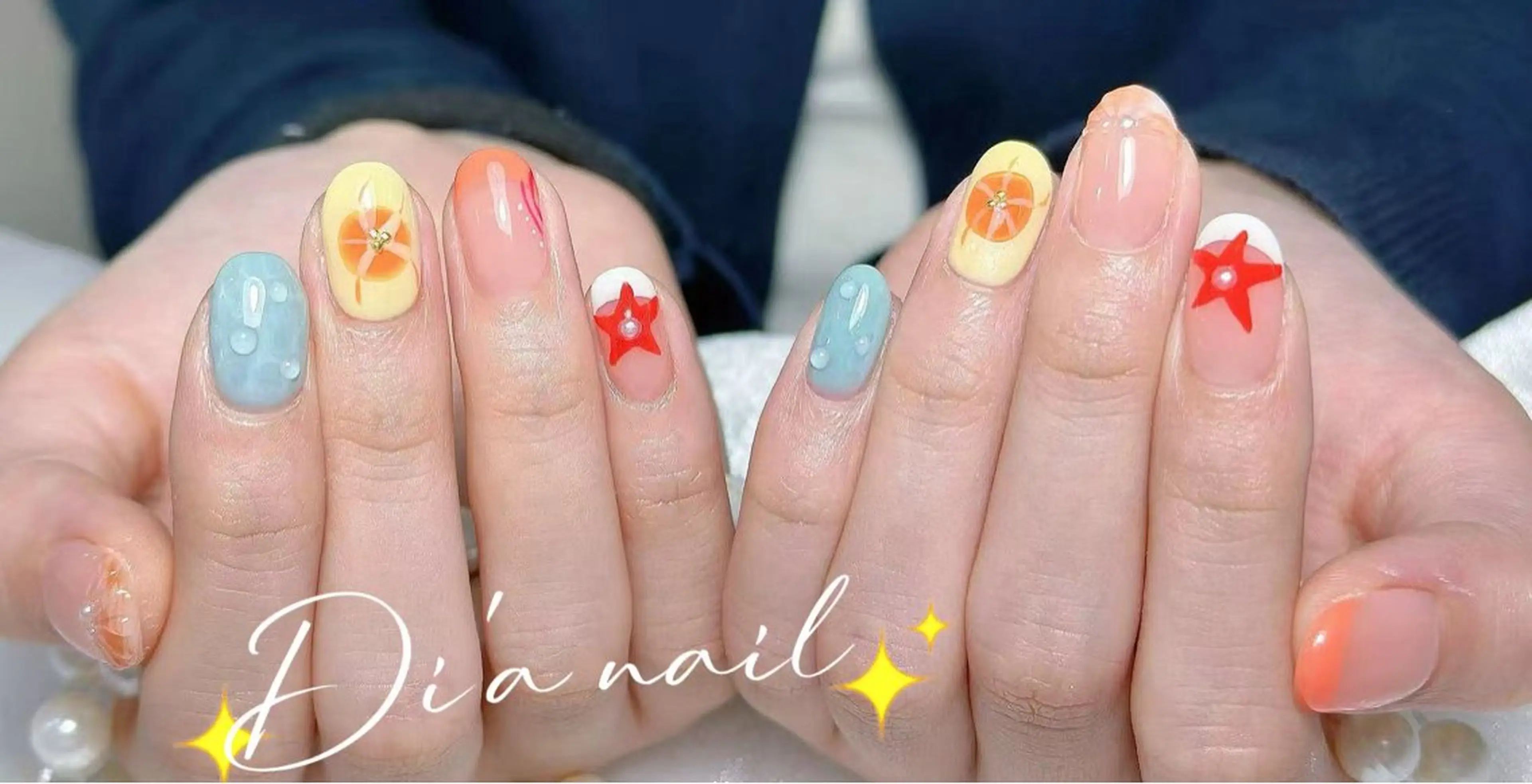 ネイル 長さ出し ジェルネイル マグネットネイル パラジェル ネイルチップ Di'a nail ネイルサロンのネイルデザイン