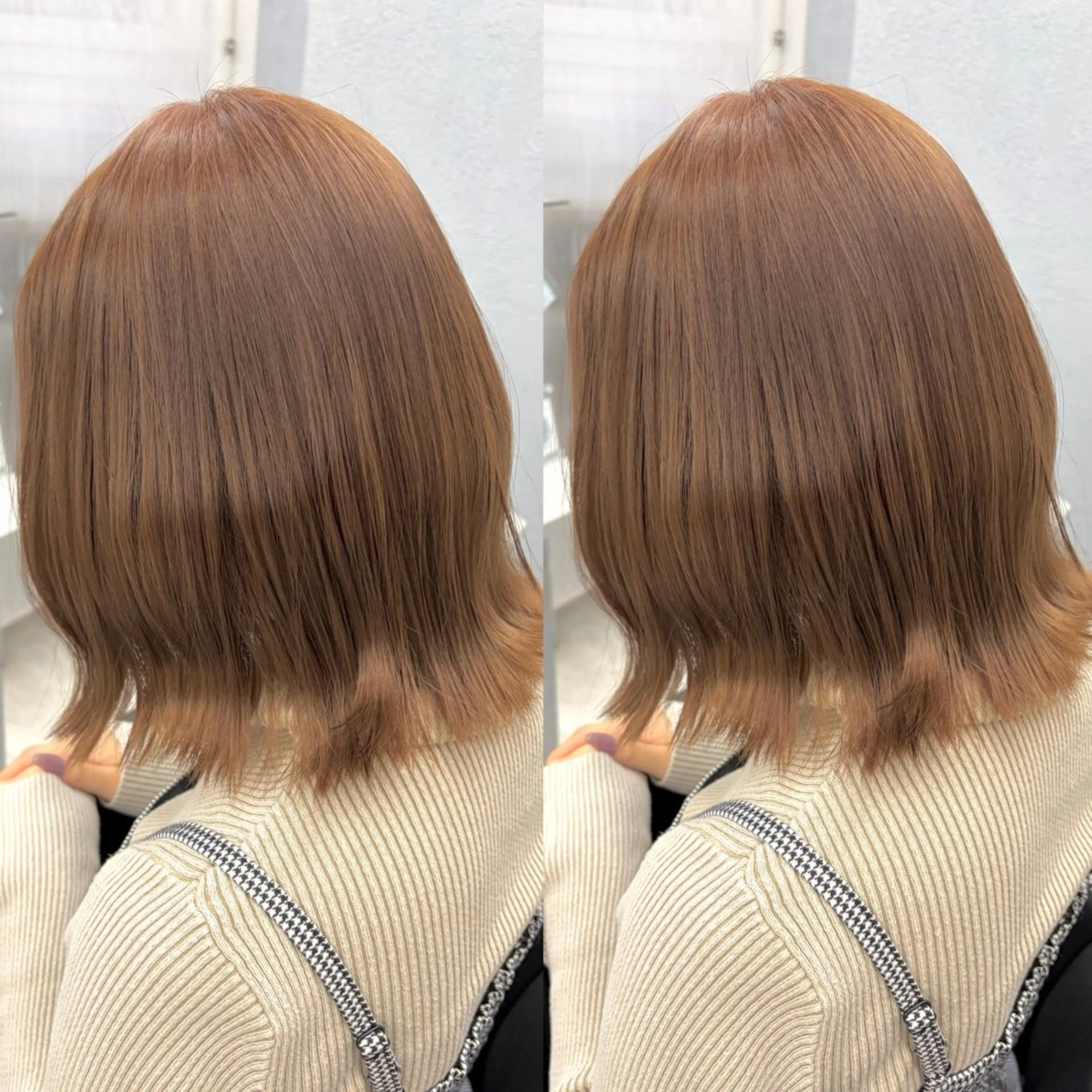 ミディアム カット ヘアカラー トリートメント 透明感カラー🪿🤍 顔まわりカットのヘアスタイル