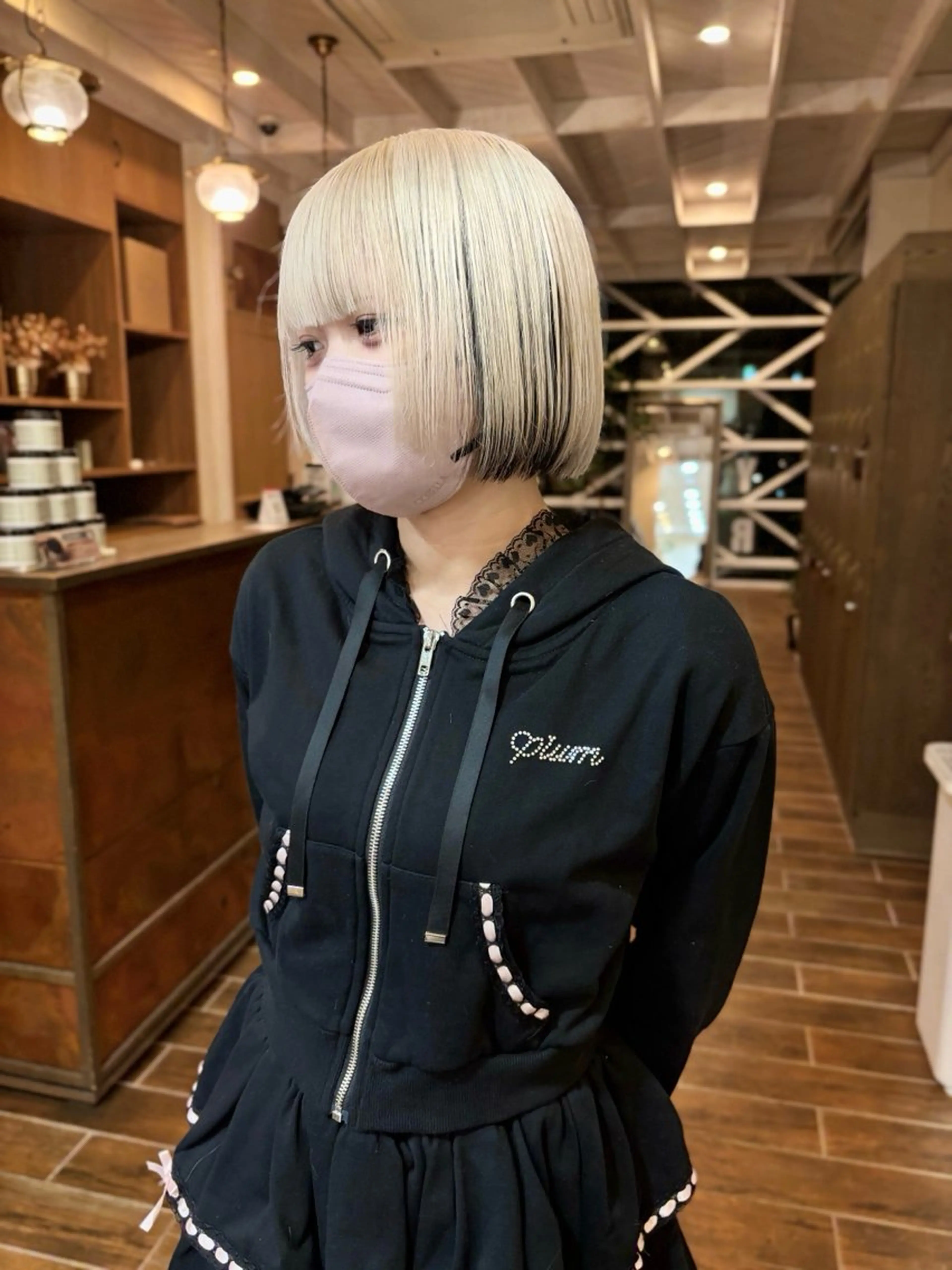 ミディアム カラー ブリーチ ヘアカラー ハイトーン/デザイン カラー/るいのヘアスタイル