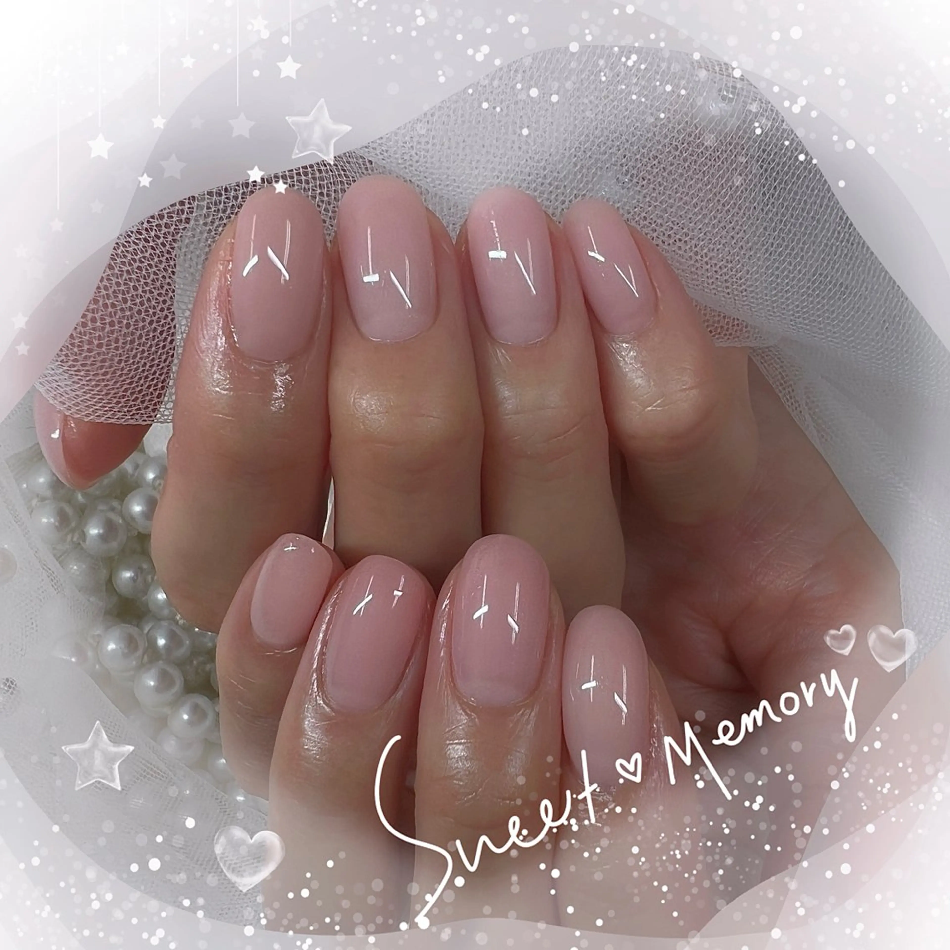 ネイル チークネイル フレンチネイル ガーリー ガラスフレンチ グラデーション ハンドネイル ハンドケア Chill Nailsalonのネイルデザイン