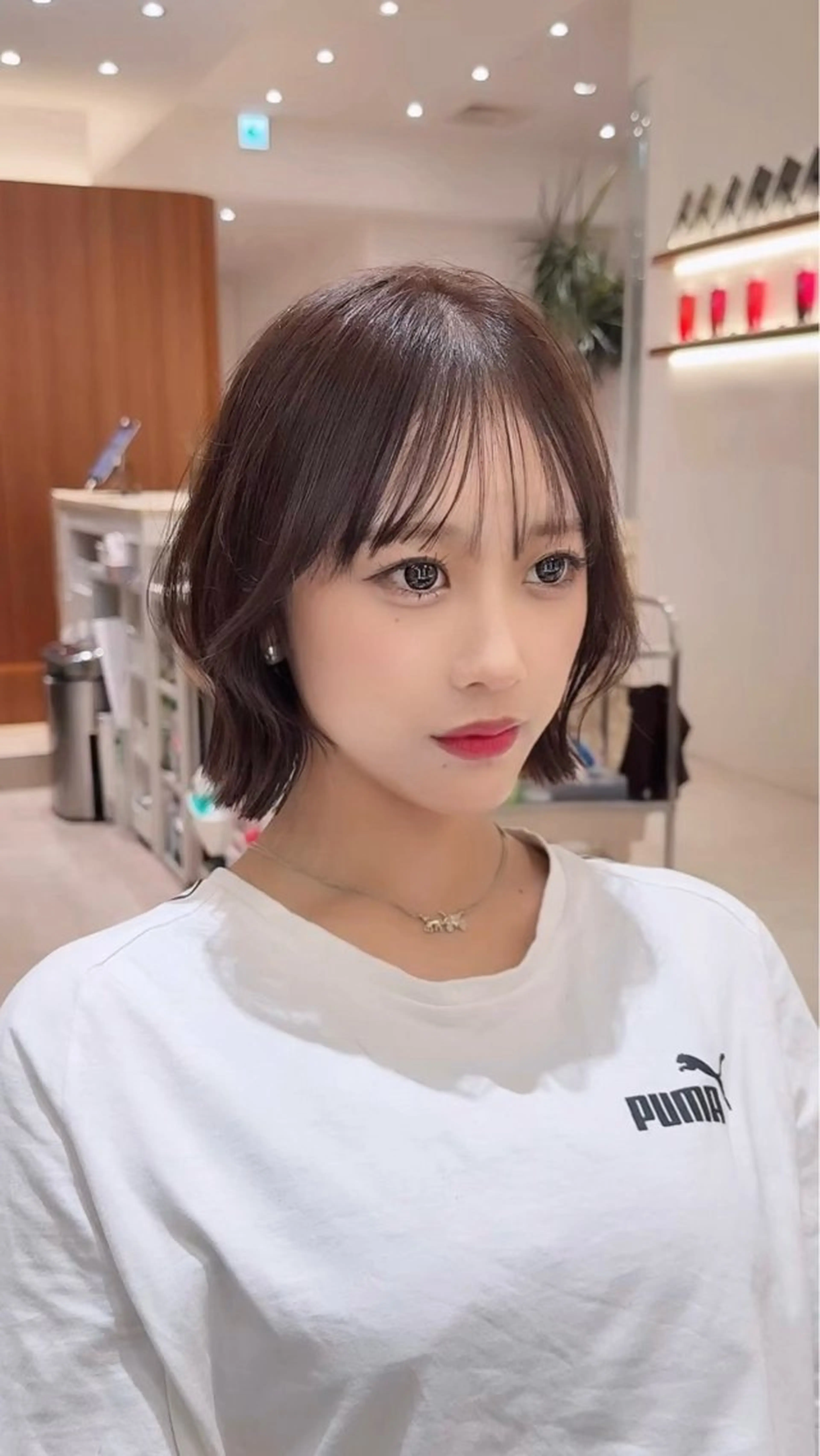 ミディアム カラー 切りっぱなしボブ ショートボブ ボブレイヤー 透明感カラー ボブ カット ヘアカラー トリートメント 渋谷ボブ/レイヤー ボブ田中航平のヘアスタイル