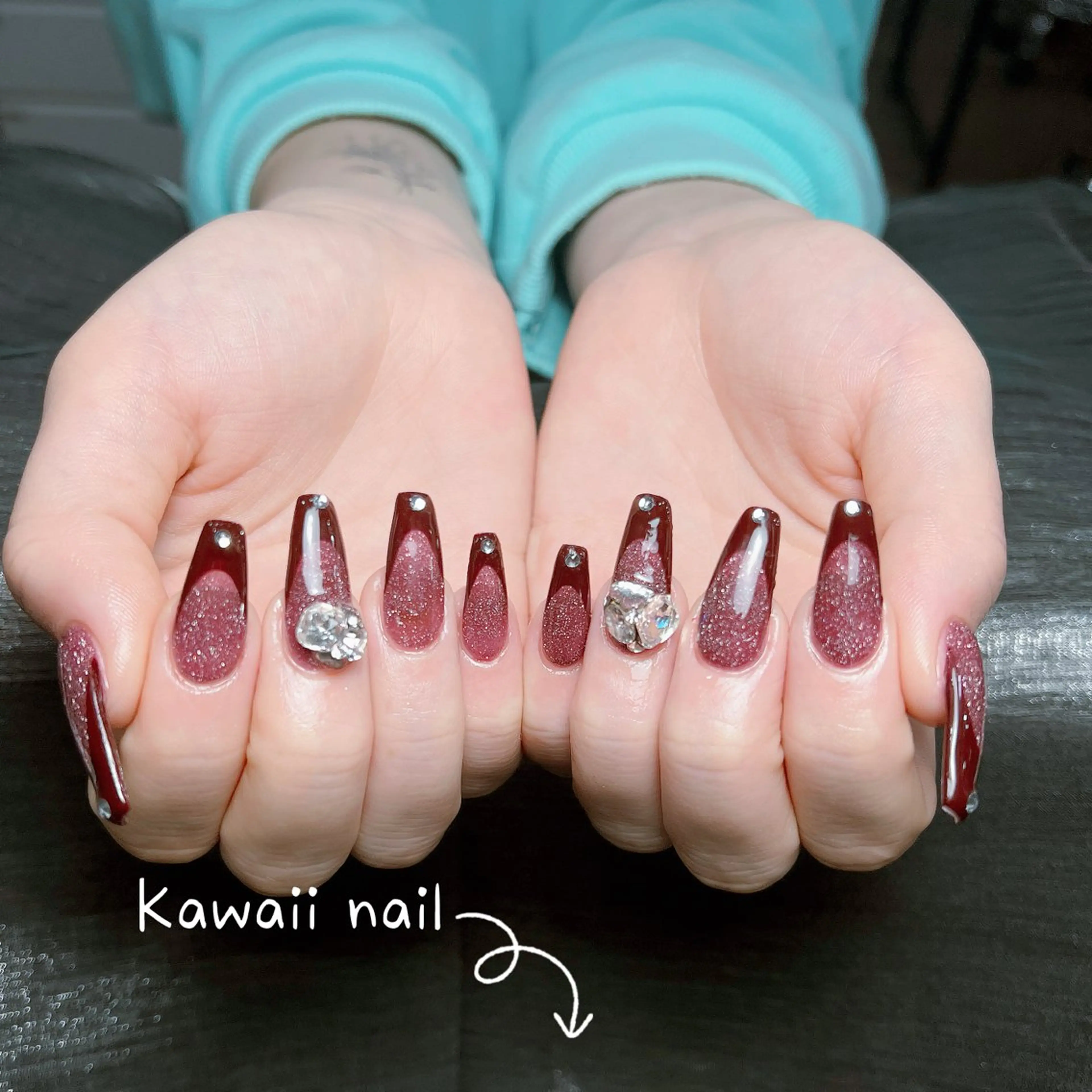 ネイル 長さ出し フレンチネイル ジェルネイル ガーリー 韓国ネイル Kawaii _Nailのネイルデザイン