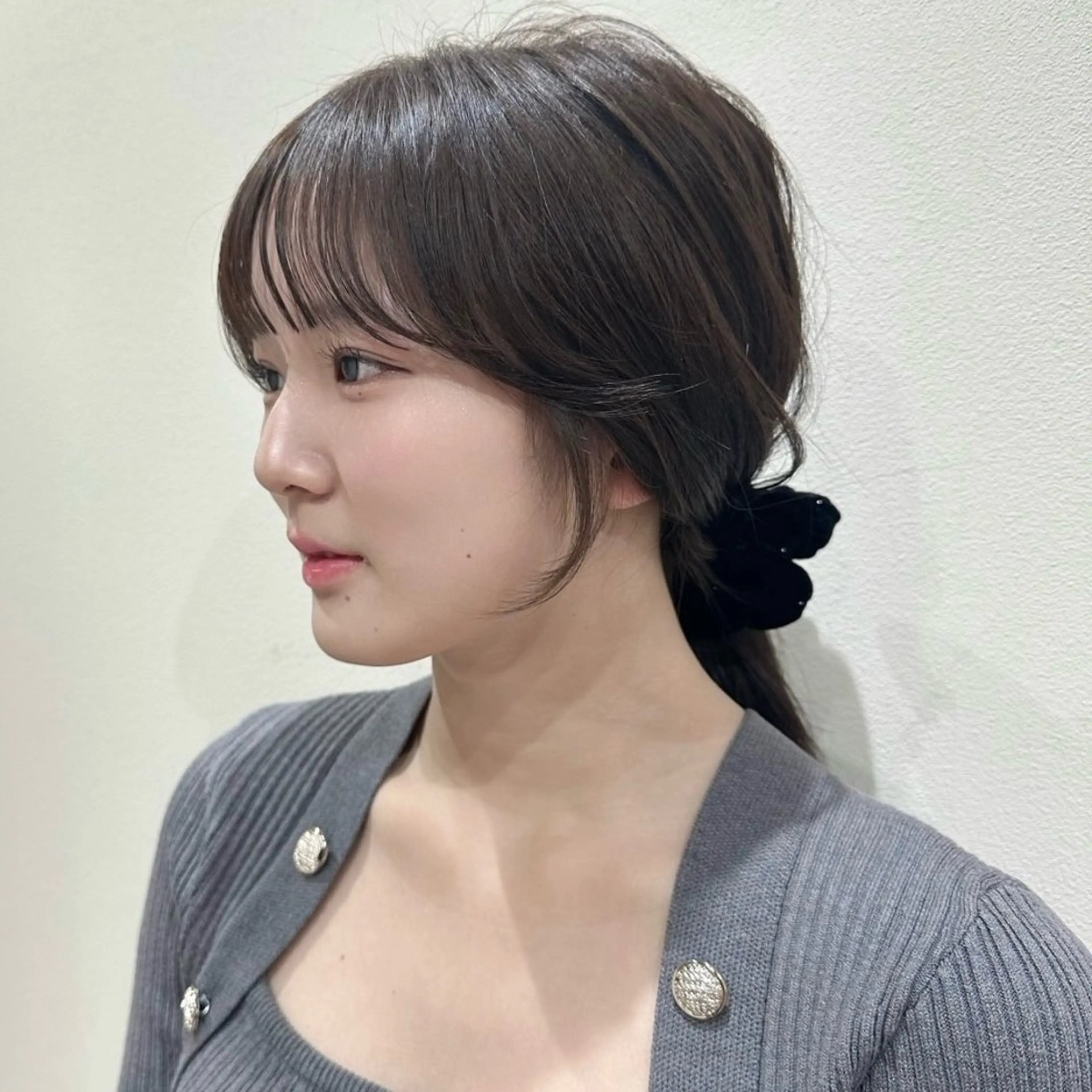 セミロング ボブ 顔周りカット 髪質改善 韓国風ヘア レイヤーカット カット CHAINON CENTREのヘアスタイル