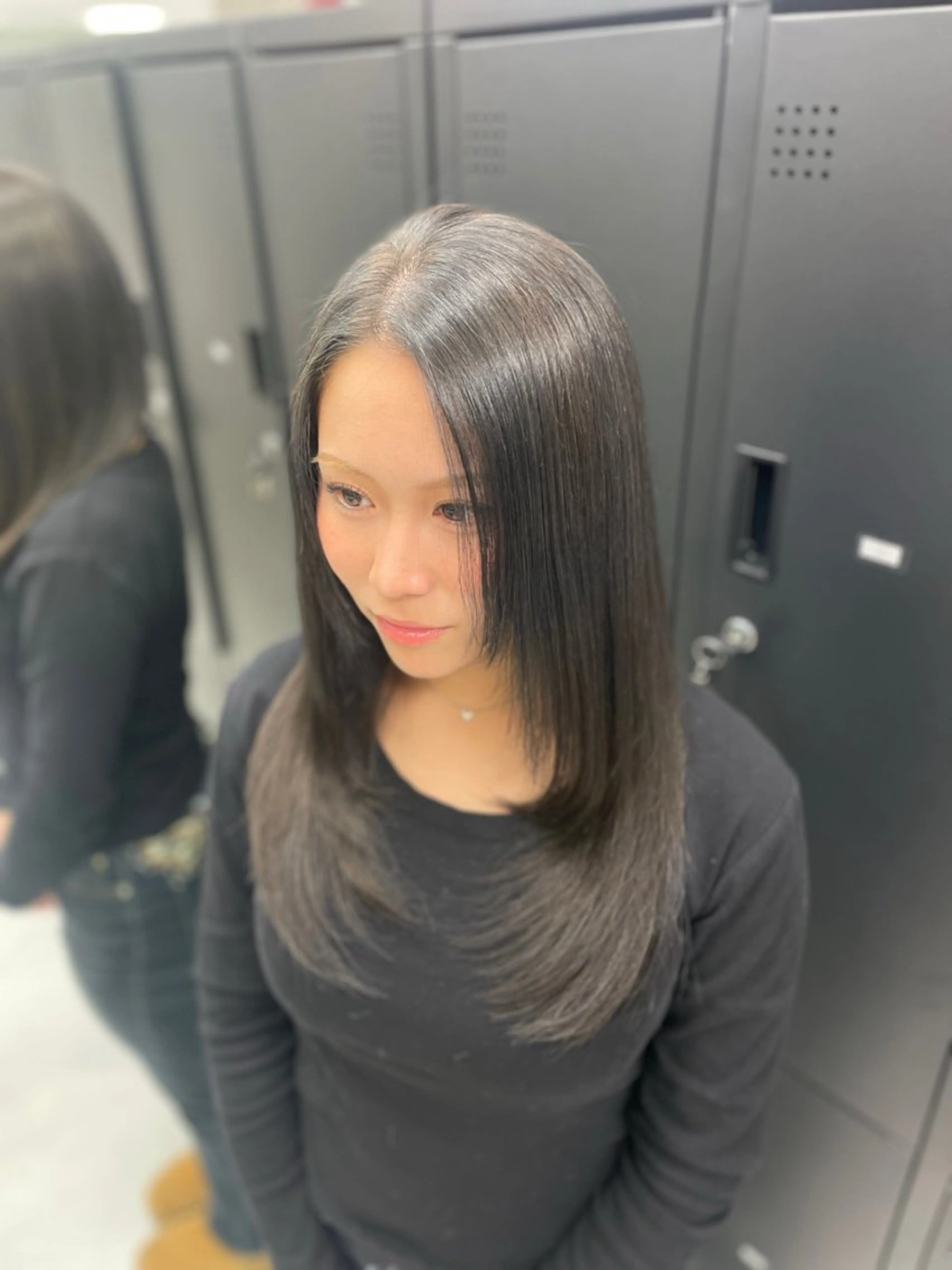 セミロング カラー ブリーチ ブラウンカラー ダブルカラー ブリーチなしカラー オリーブブラウン ヘアカラー トリートメント Hair Salon COVO 美容院 柏 髪質改善所属・宮内 遥のヘアスタイル
