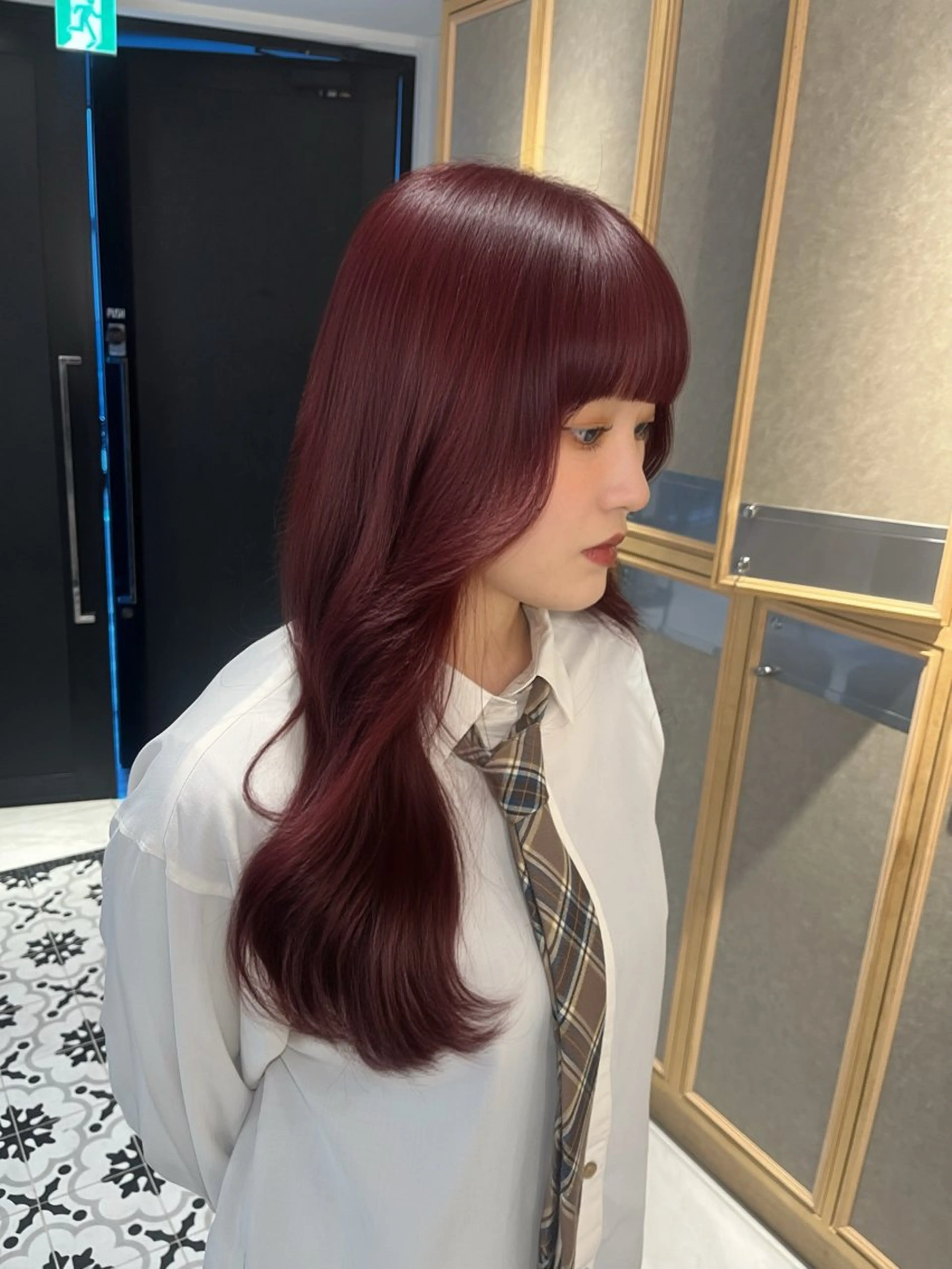 ロング カラー ヘアカラー トリートメント ナミ🩶暗髪/暖色 ❤️/透明感/縮毛のヘアスタイル