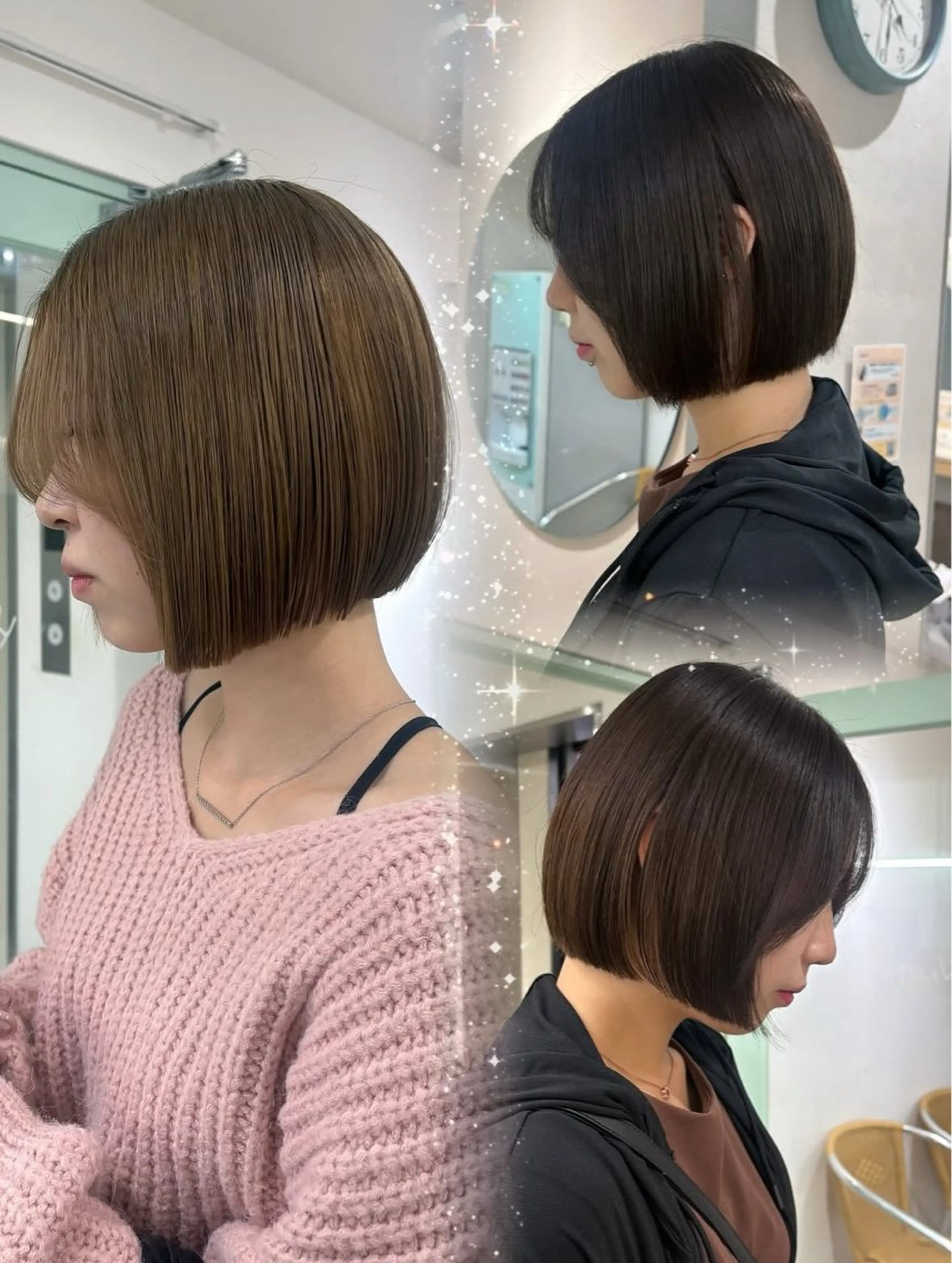 ミディアム カラー ボブ カット ヘアカラー トリートメント HAZEL博多所属・韓国ヘア🇰🇷 𝑳𝒊𝒏𝒂🤍のヘアスタイル