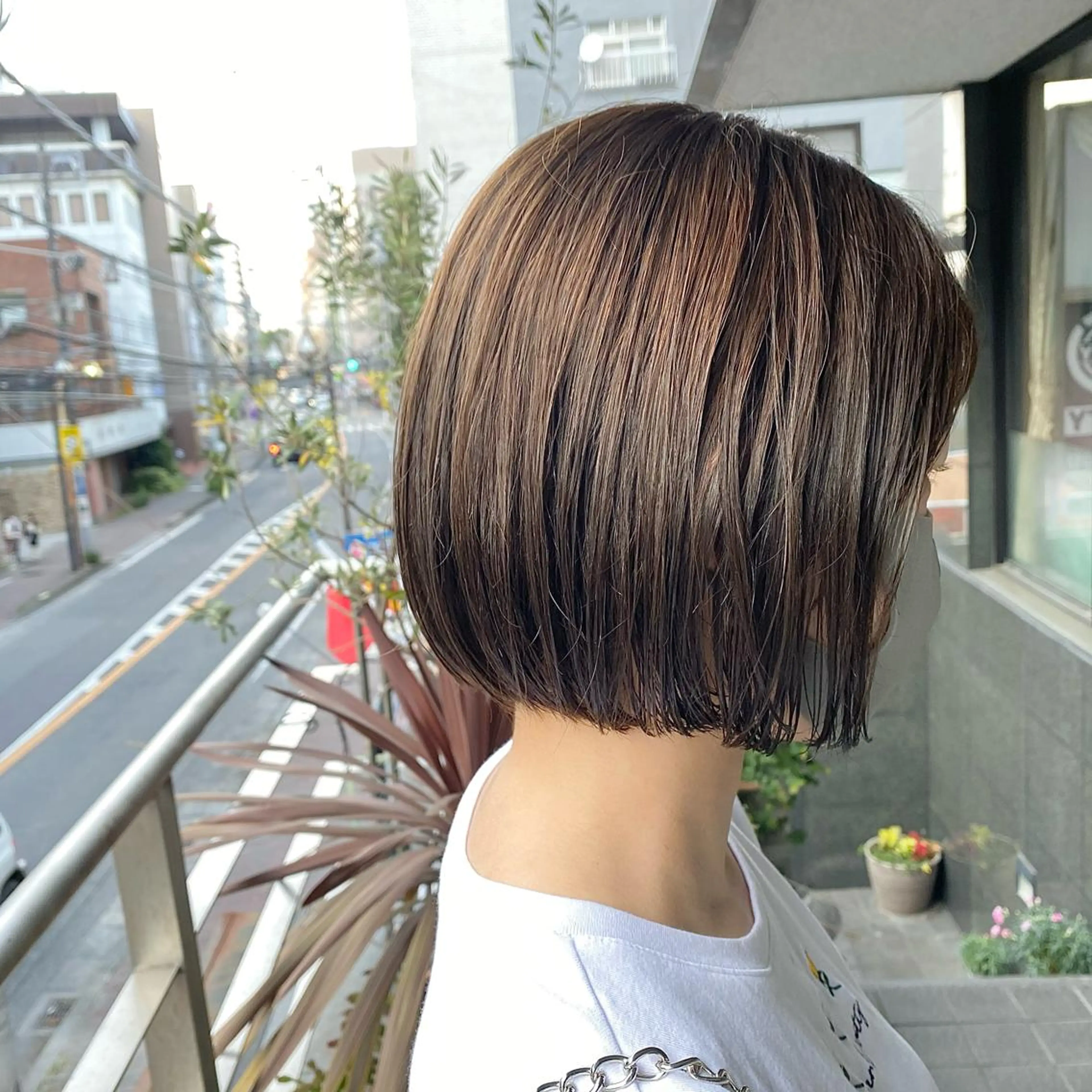 ショート カラー グレージュ オリーブグレージュ オリーブグレー ボブ ボブ/パーマ ミヒラケイタのヘアスタイル