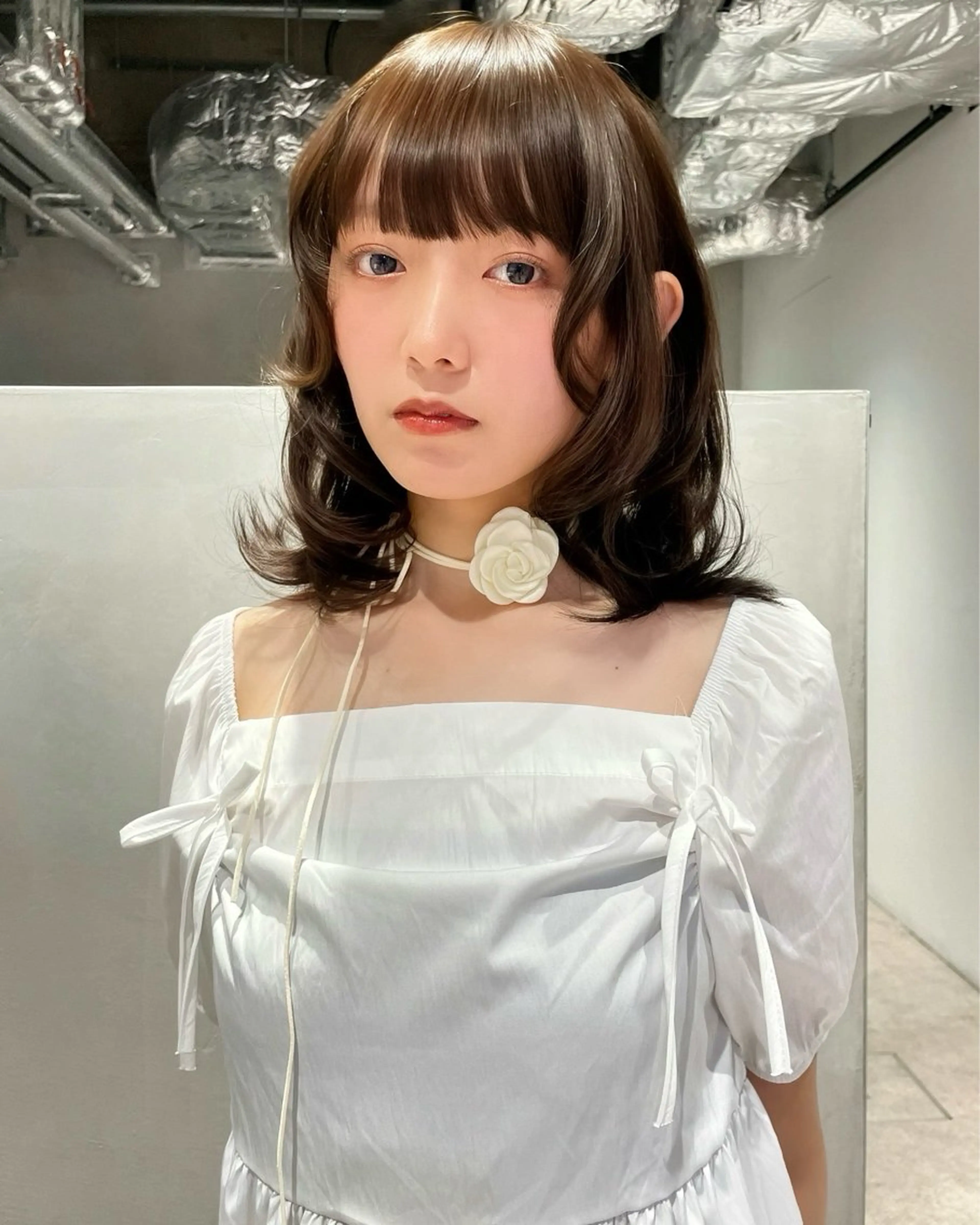 ミディアム 顔まわりレイヤー 顔周りカット レイヤーカット MINX over所属・🍒暖色カラー•東京 小玉姫那🍒のヘアスタイル