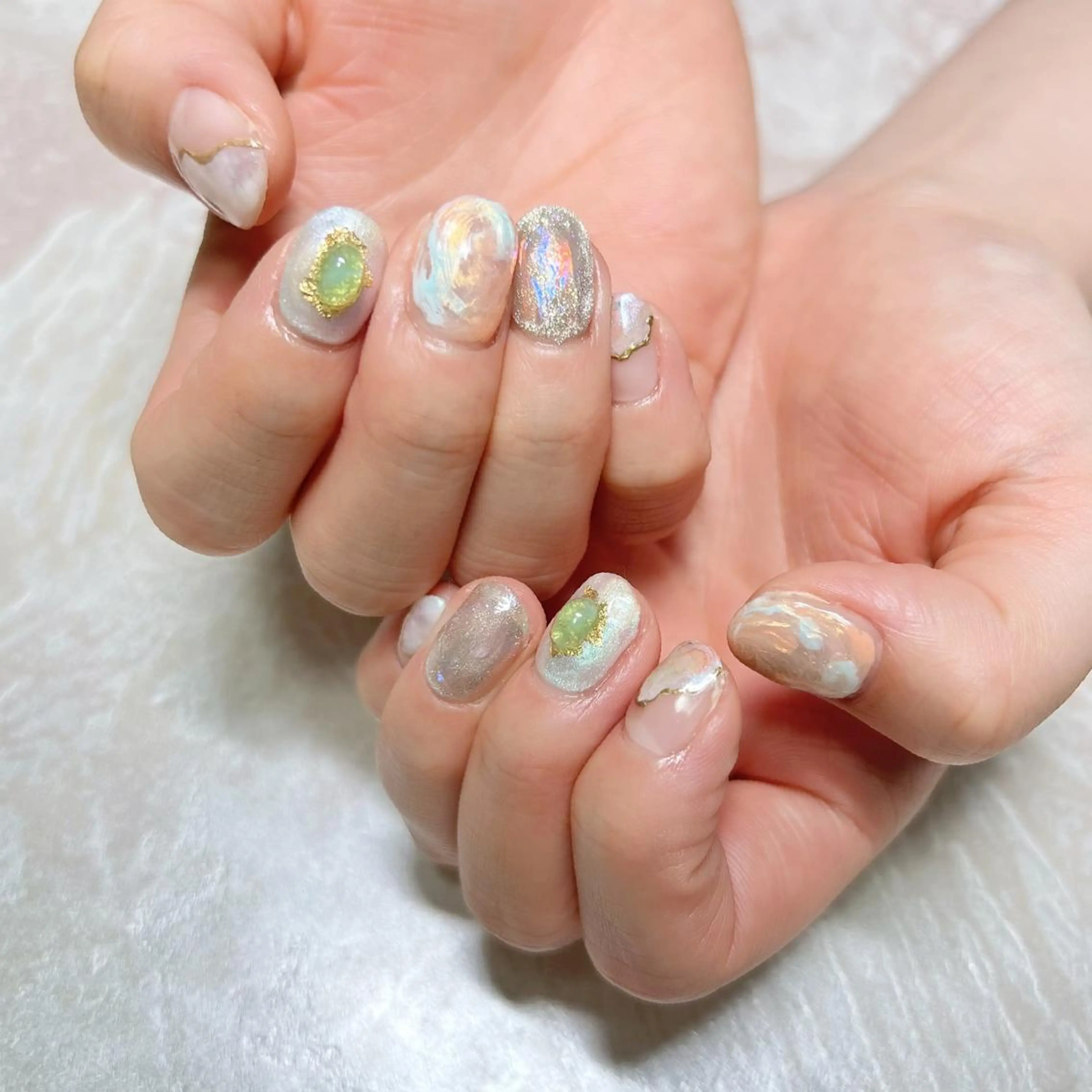 ネイル ニュアンスネイル ショートネイル gemickle nailのネイルデザイン