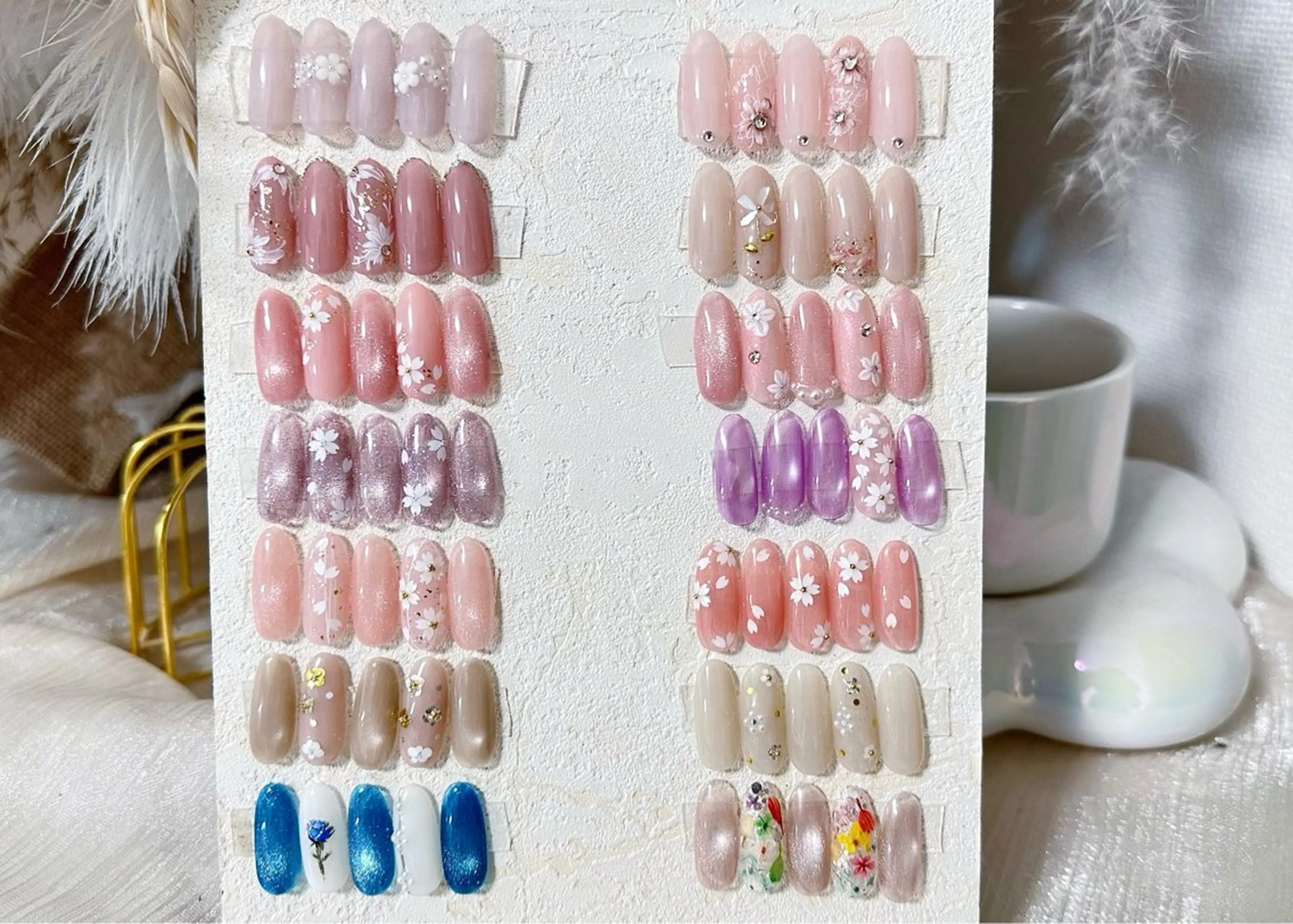 【新規オフ無料】「春の花」季節限定！ワンホン/韓国/ワンホンネイルの写真