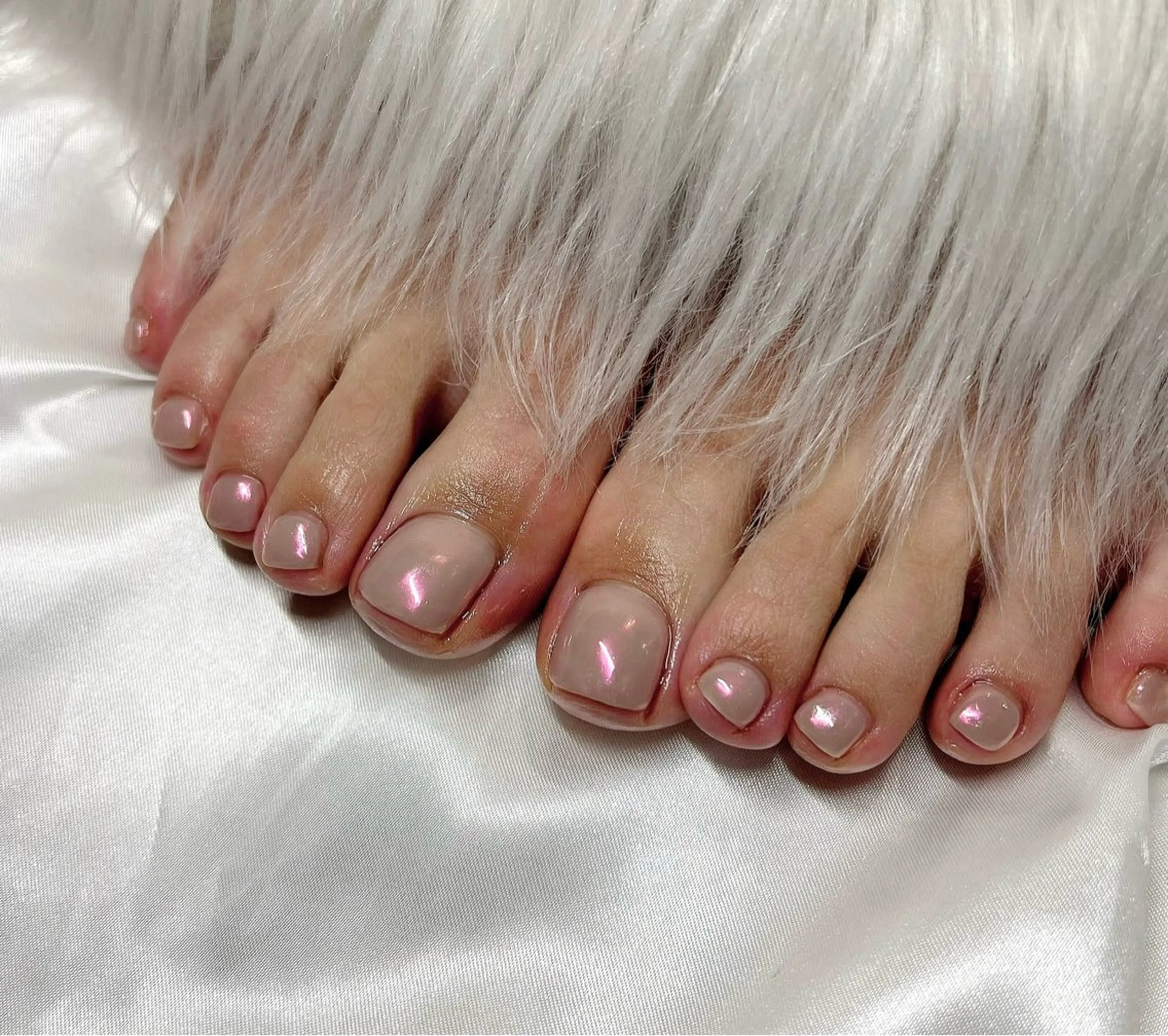 ネイル オーロラネイル フットネイル Lino+ ネイル&よもぎ蒸しのネイルデザイン