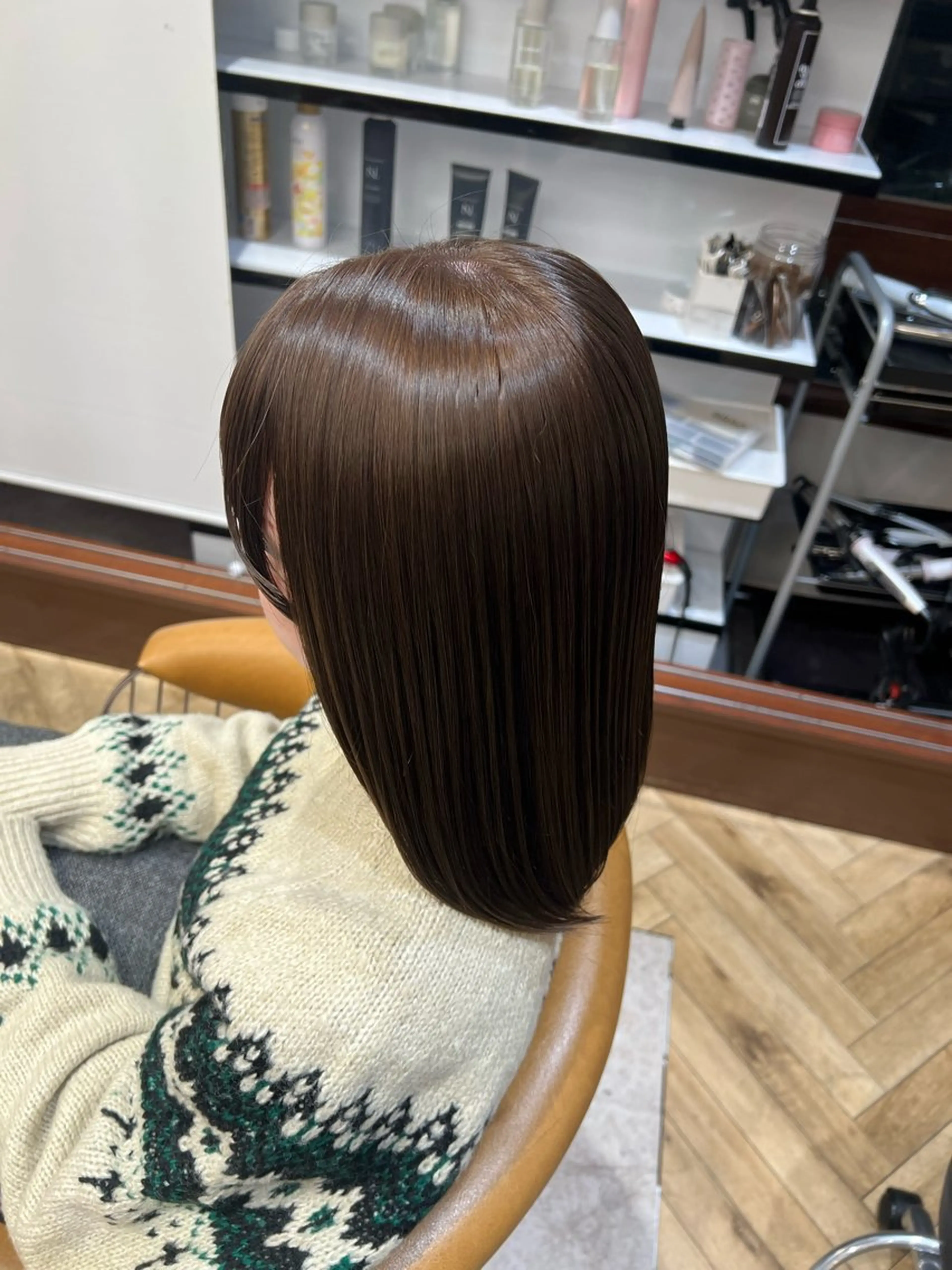 ミディアム カット ヘアカラー トリートメント レイヤーカット/ 縮毛矯正/羽田航のヘアスタイル