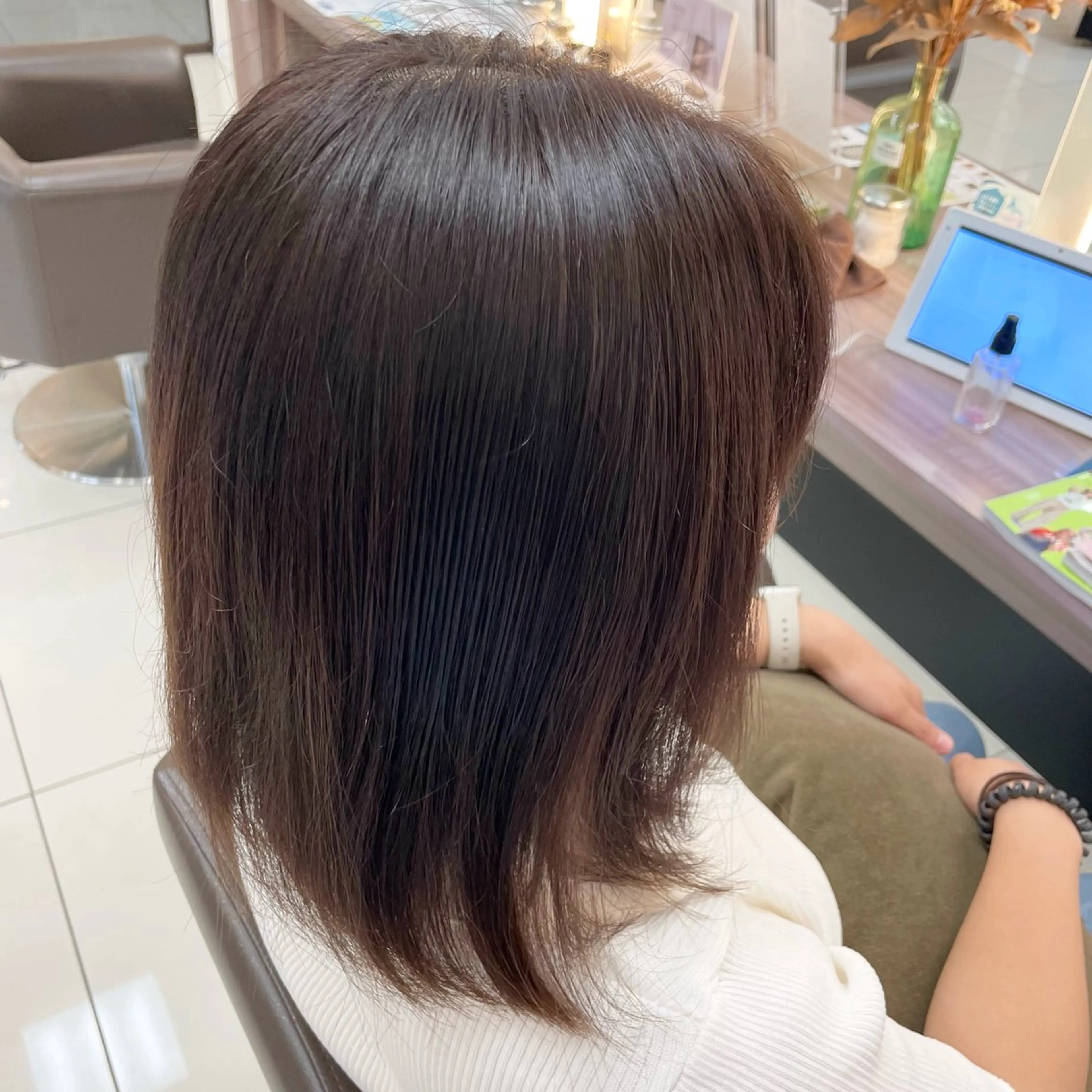 ミディアム カラー ヘアカラー 鎌倉/アレンジ/暗髪 /髪質改善/ ユキミのヘアスタイル