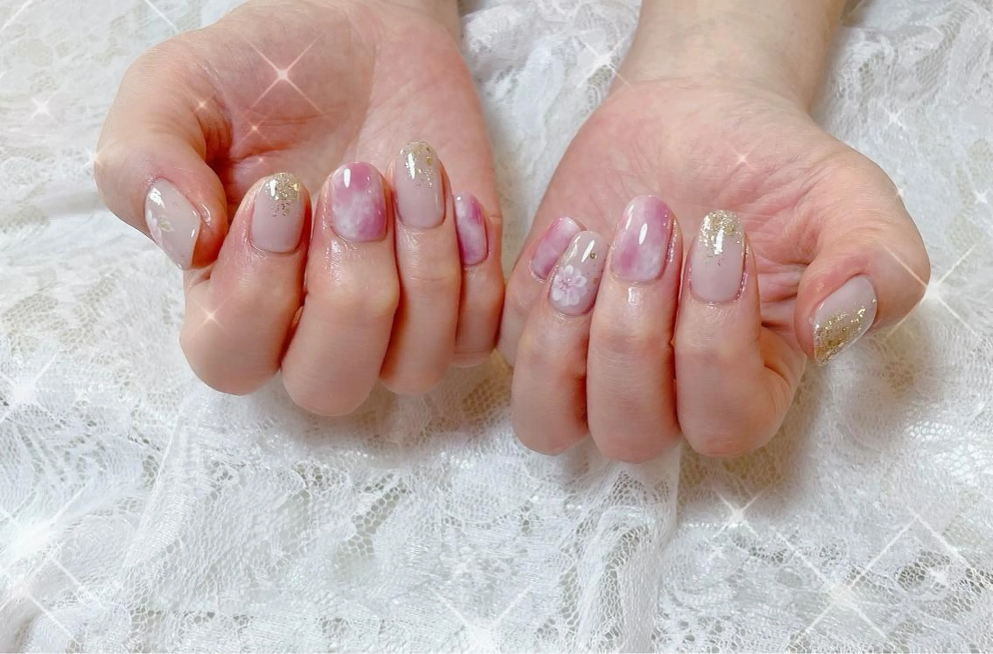 ネイル アートネイル フラワーネイル ニュアンスネイル ハンドネイル FLARE NAIL フレアネイルのネイルデザイン