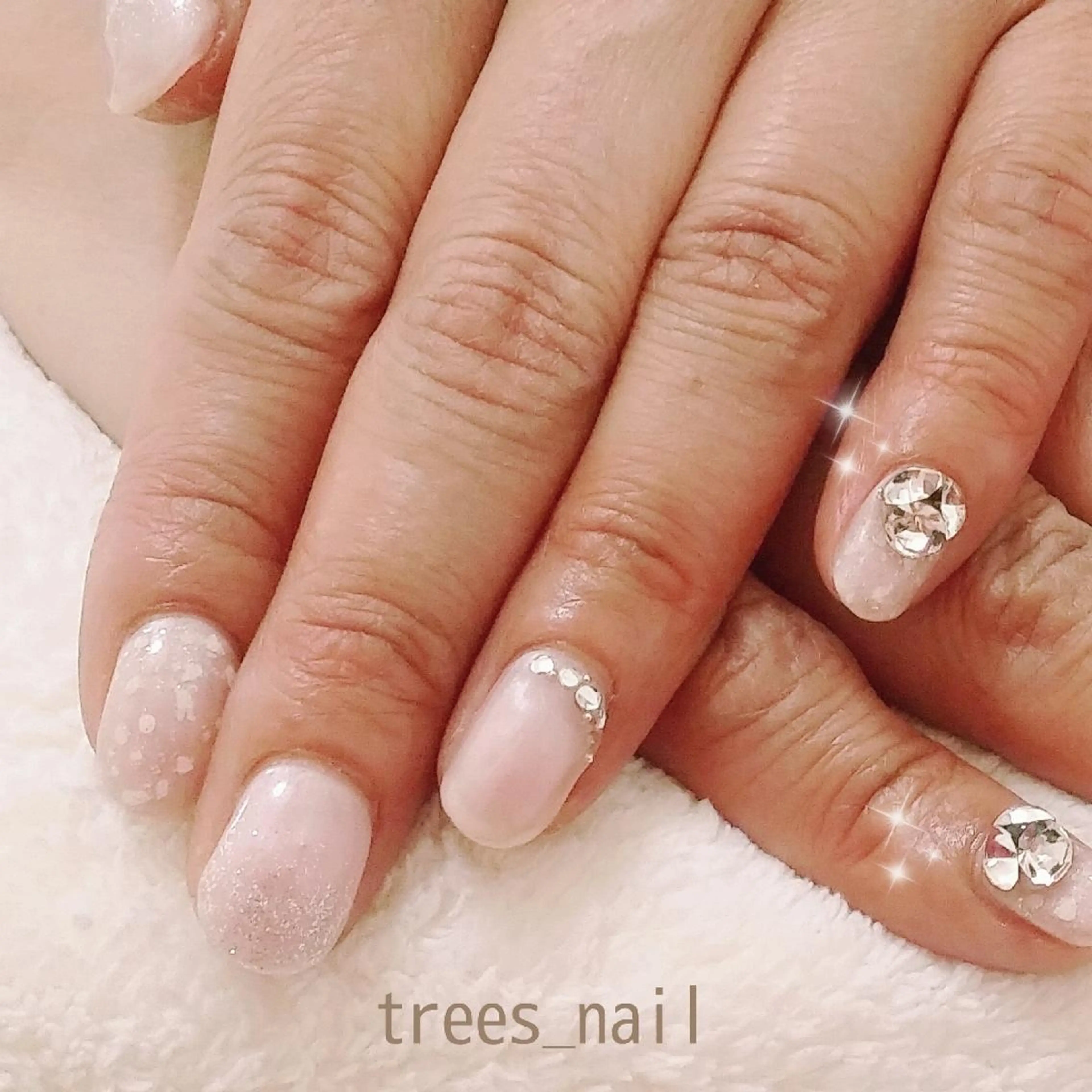 ネイル ピンク シンプルネイル ハンドネイル フットネイル trees_ nailのネイルデザイン