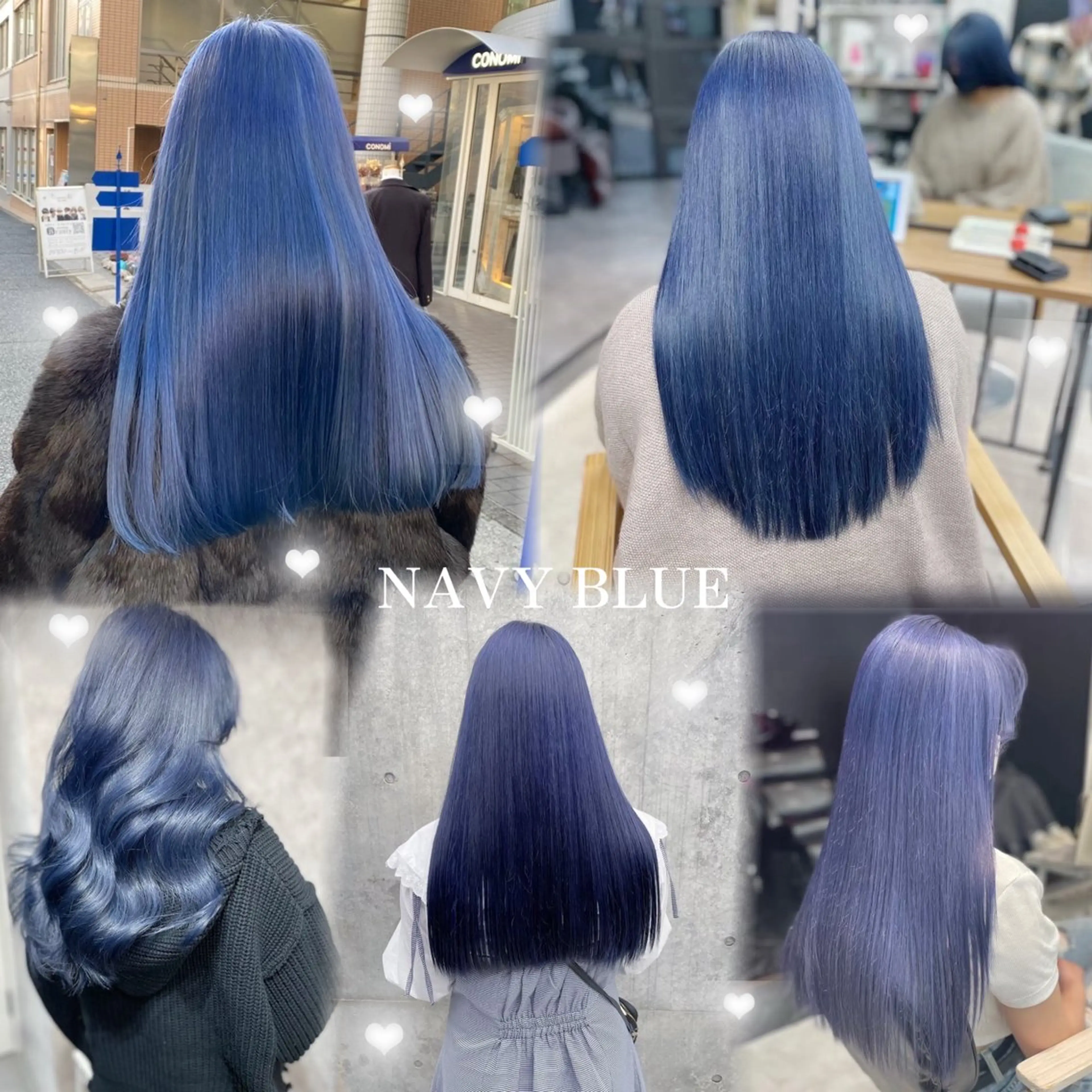 ロング カラー ブリーチ ブルーカラー ケアブリーチ ダブルカラー ネイビーカラー メンズウルフ🐺♡ ブリーチ♡ヘアメ🎀のヘアスタイル