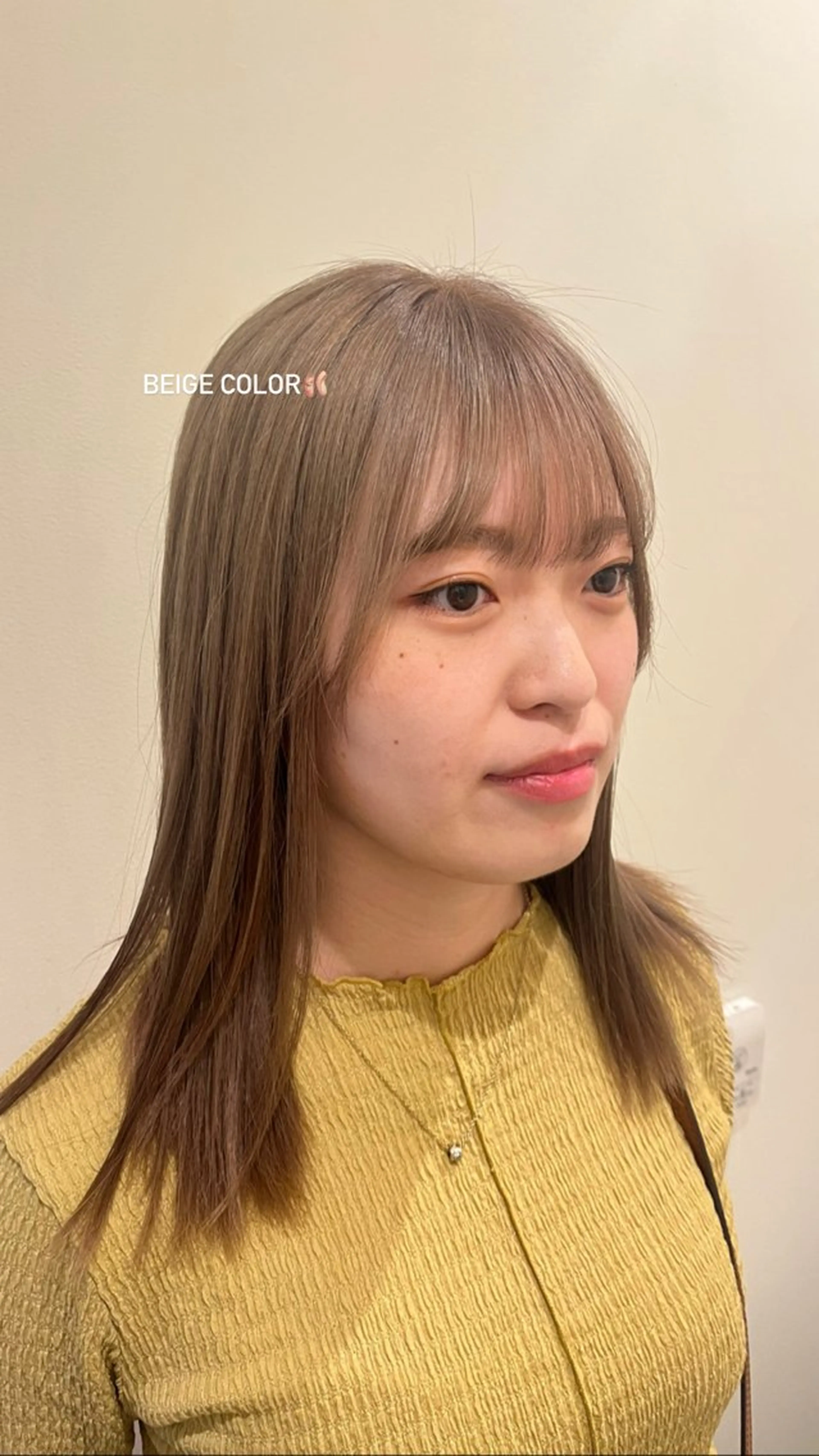 ミディアム カラー ベージュカラー ブリーチ -さたけ たつき-のヘアスタイル