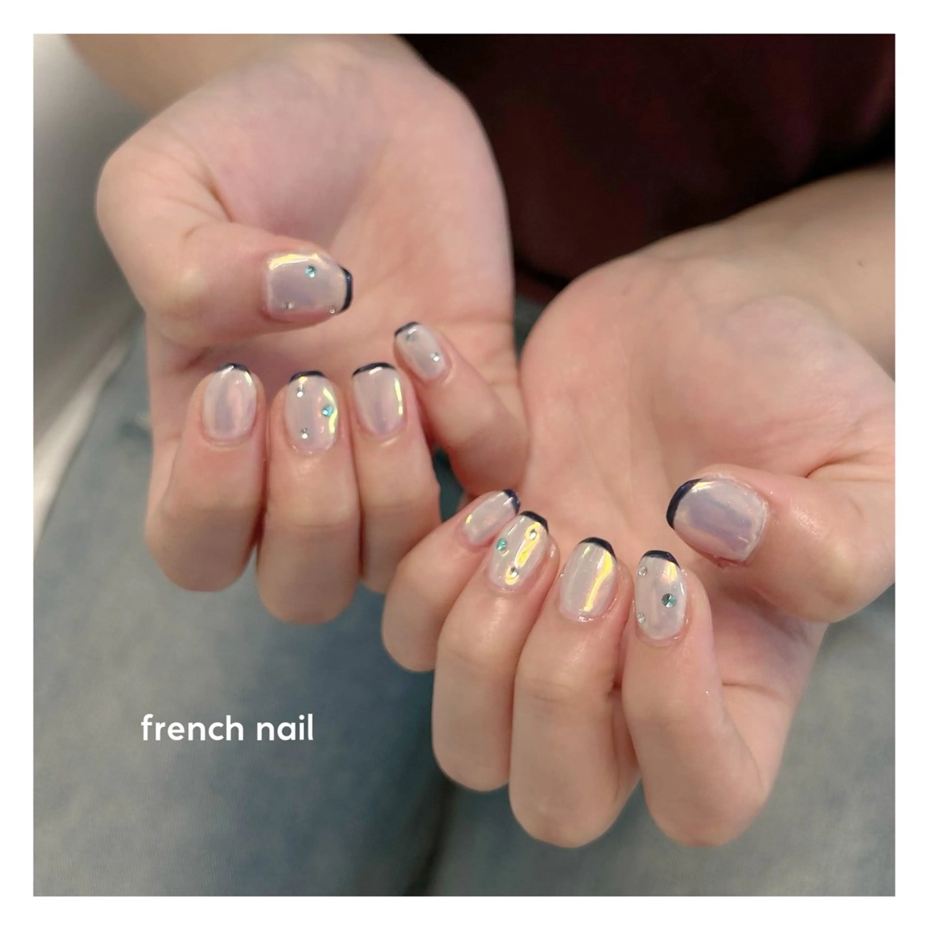 ネイル オーロラネイル フレンチネイル ハンドネイル ⭐︎ seira ⭐︎のマツエク・マツパデザイン