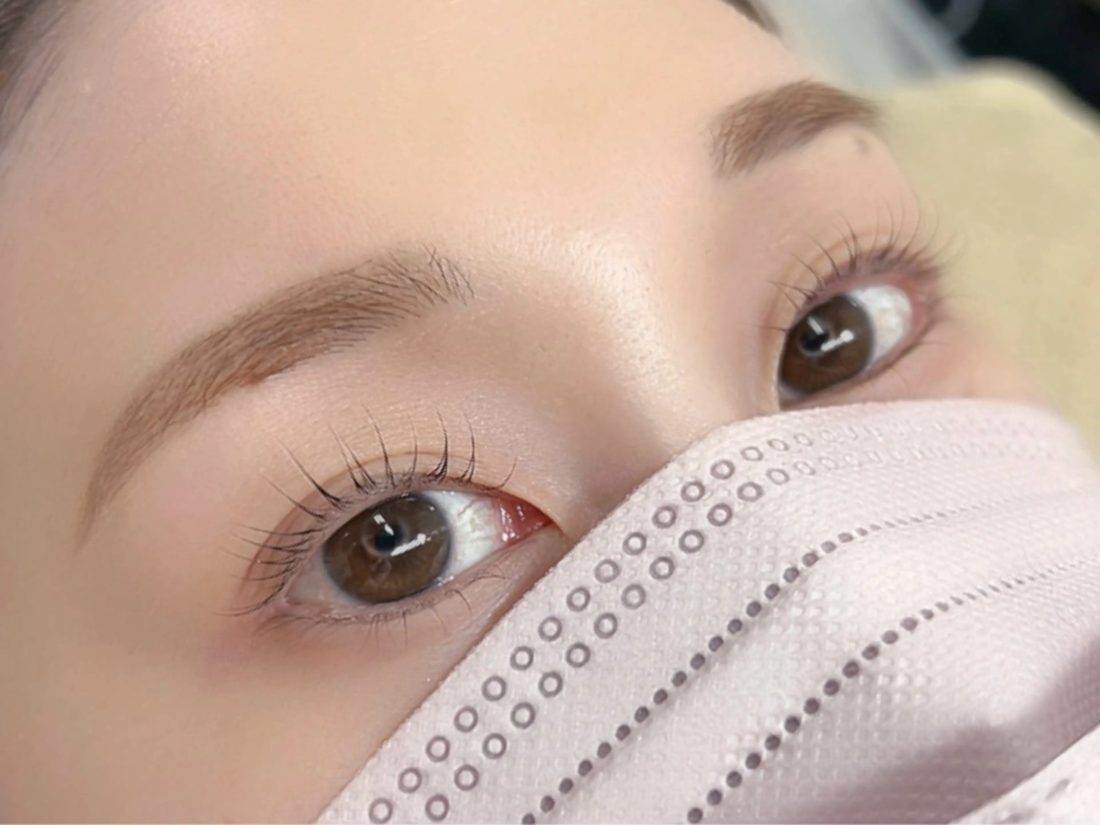 似合わせアイブロウwax✖️まつげパーマorパリジェンヌ💚の写真