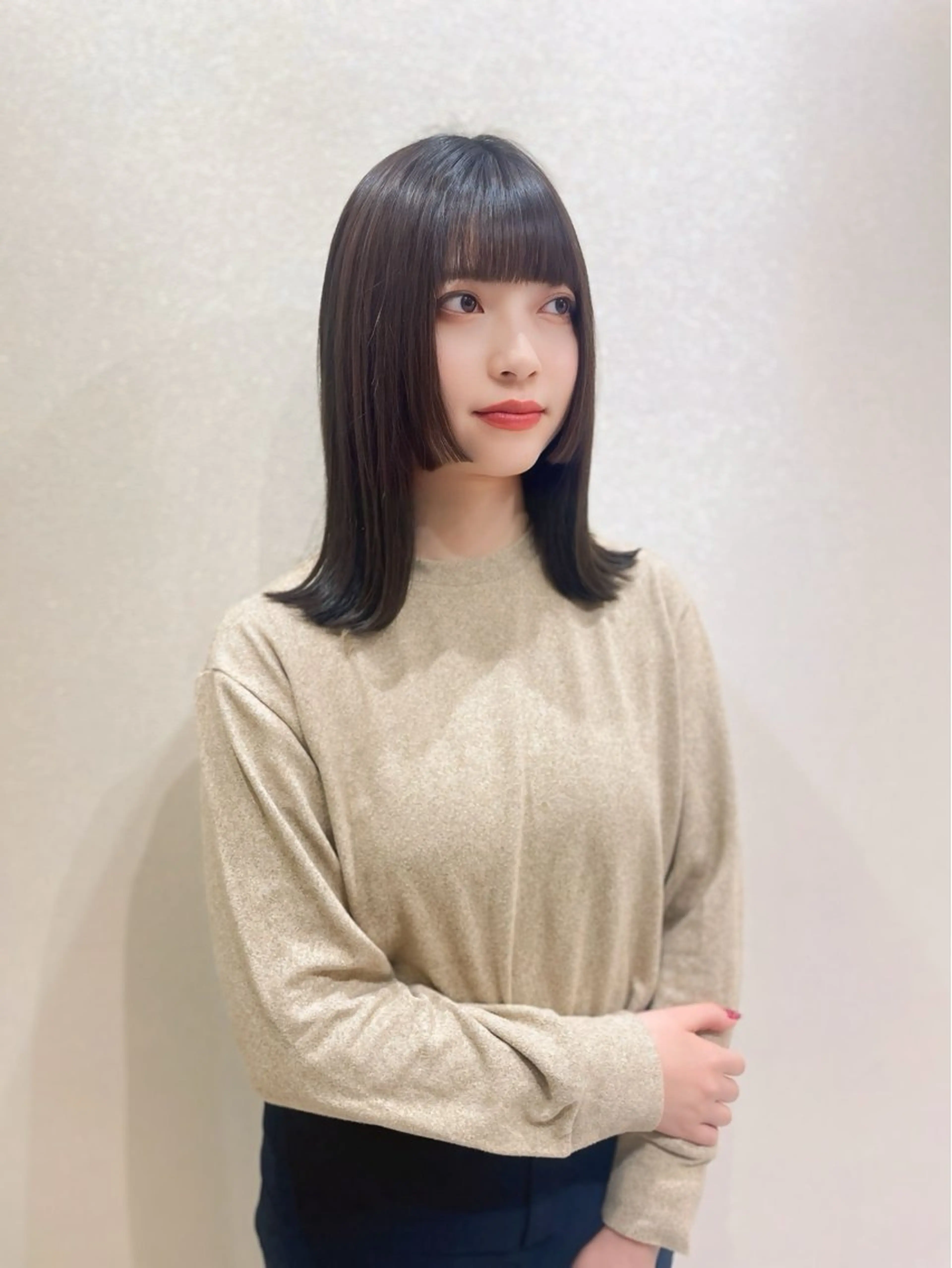 ミディアム カット ヘアカラー トリートメント 似合わせのプロ🕊 美髪矯正/ioriのヘアスタイル