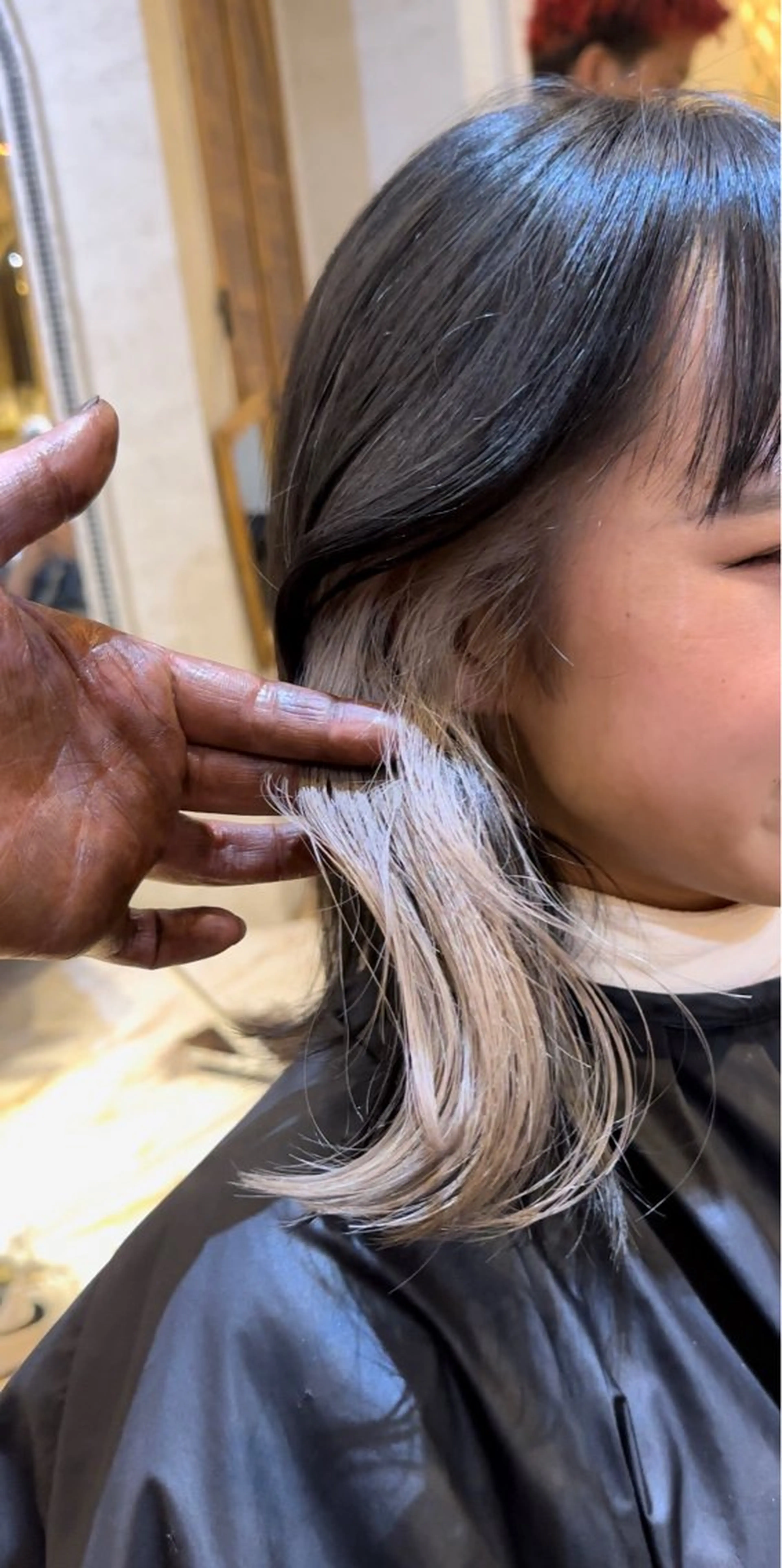 ミディアム 似合わせカット カット ヘアカラー トリートメント ブリーチなしダブル カラー縮毛矯正　下野のヘアスタイル